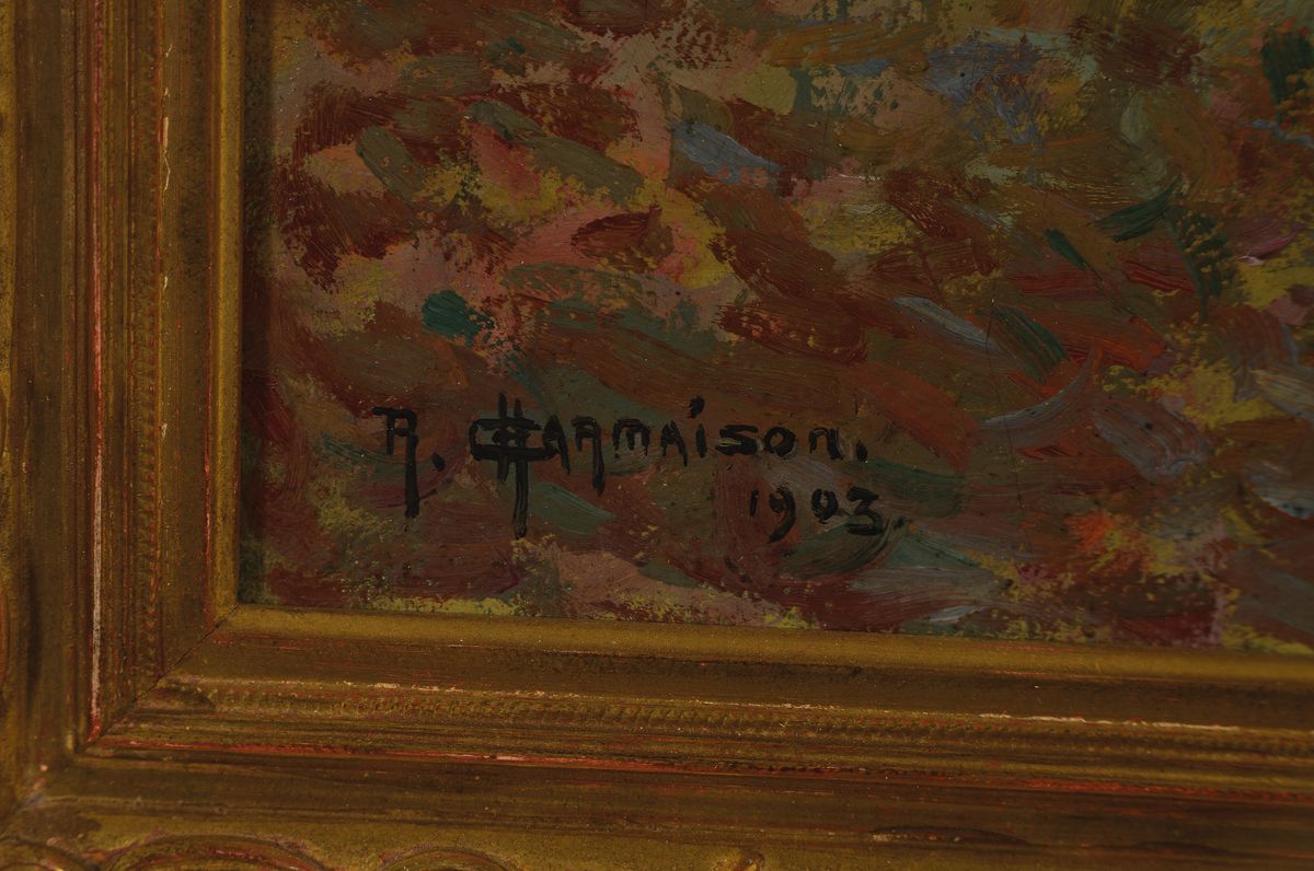 Detail a: Raymond Charmaison, 1876-1955, Im Park von Versailles, Öl/Lwd, links unten signiert und dat. 02, ca. 33x41cm, R. ca. 42x50cm