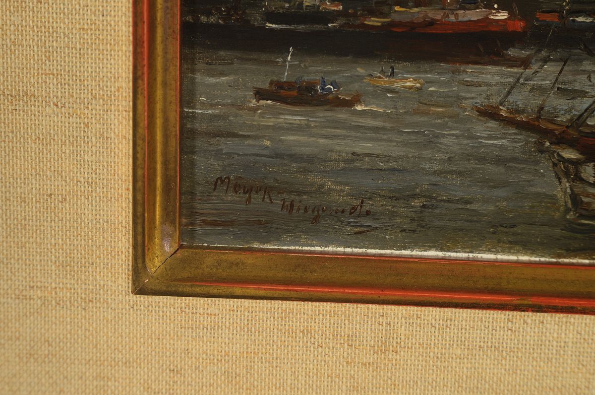 Detail a: Rolf-Dieter Meyer-Wiegand, 1929-2006, Blick auf Köln und den Dom, Öl/Holz, links unten sign., ca. 15x20cm, R. ca. 30x35cm