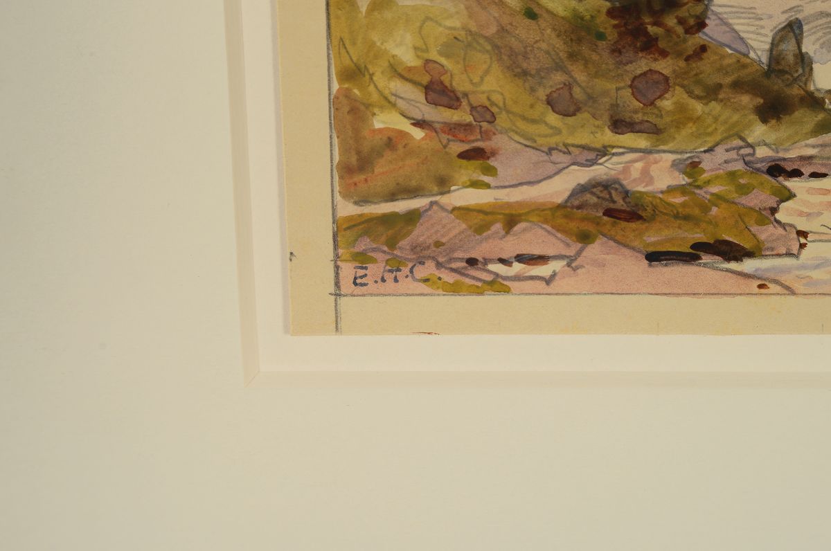 Detail a: Edward Harrison Compton, 1881-1960, Landschaft in den Alpen, Aquarell auf Papier, links unten monogr. ca. 10x17.5cm, u.Gl., R. ca. 29x33cm