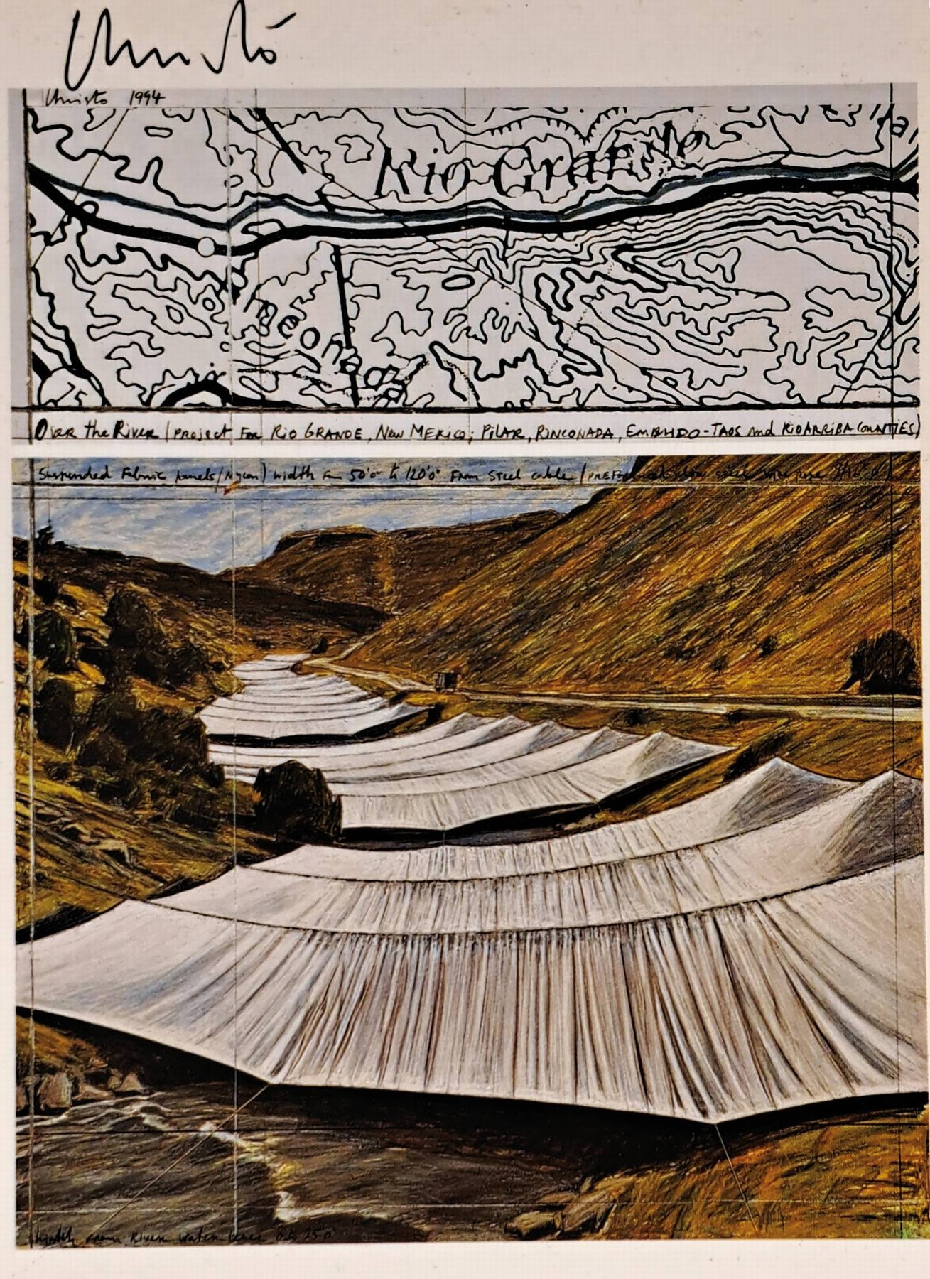 Detail m: Christo, Konvolut aus 3 Offsets aus verschiedenen Projekten, jeweils handsign., Christo und teilweise zusätzlich seiner Frau Jeanne-Claude, Purple ...