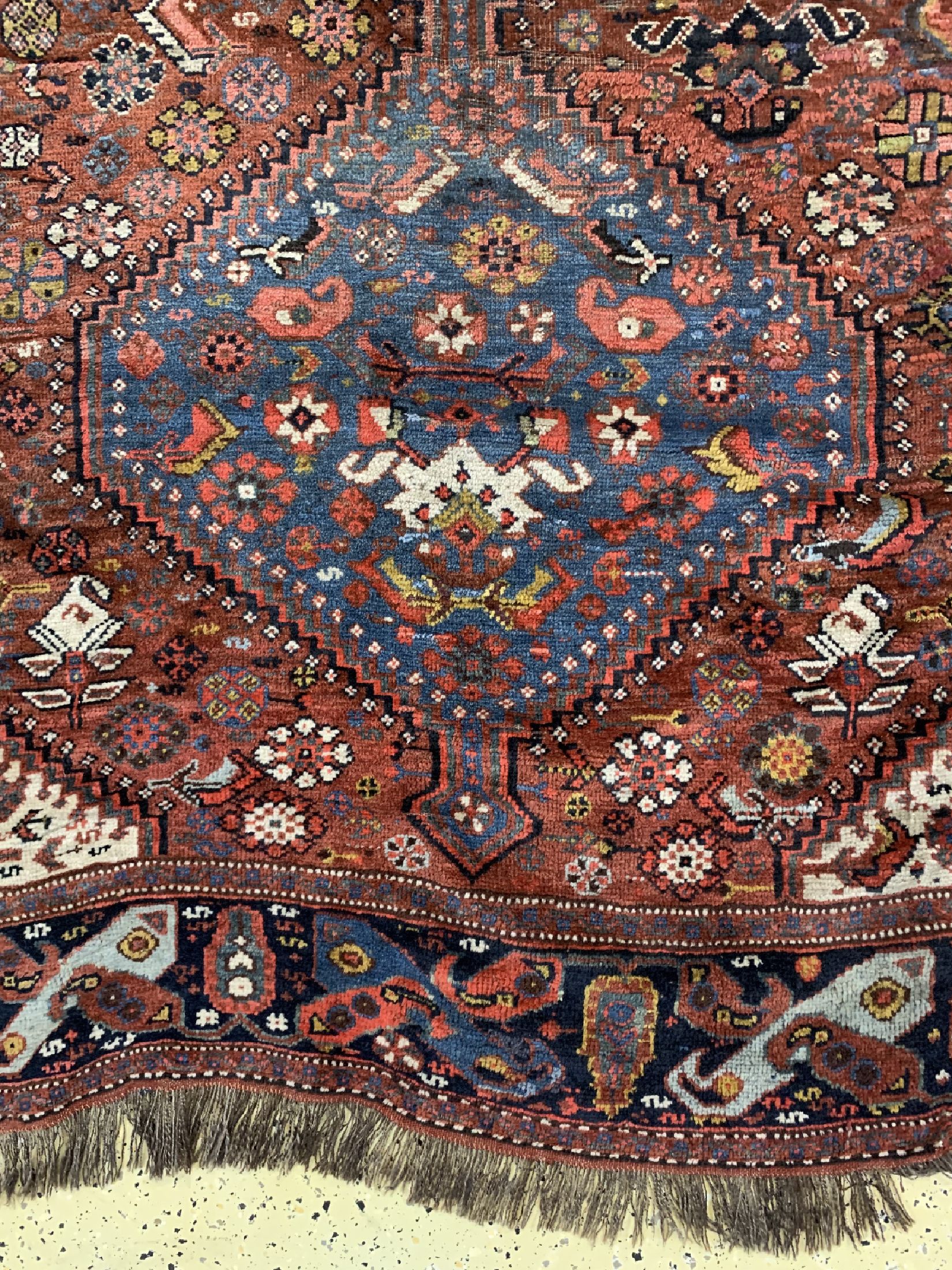 Detail b: Antiker Khamseh, Persien, 19.Jhd, Wolle aufWolle, ca. 264 x 193 cm, EHZ: 4