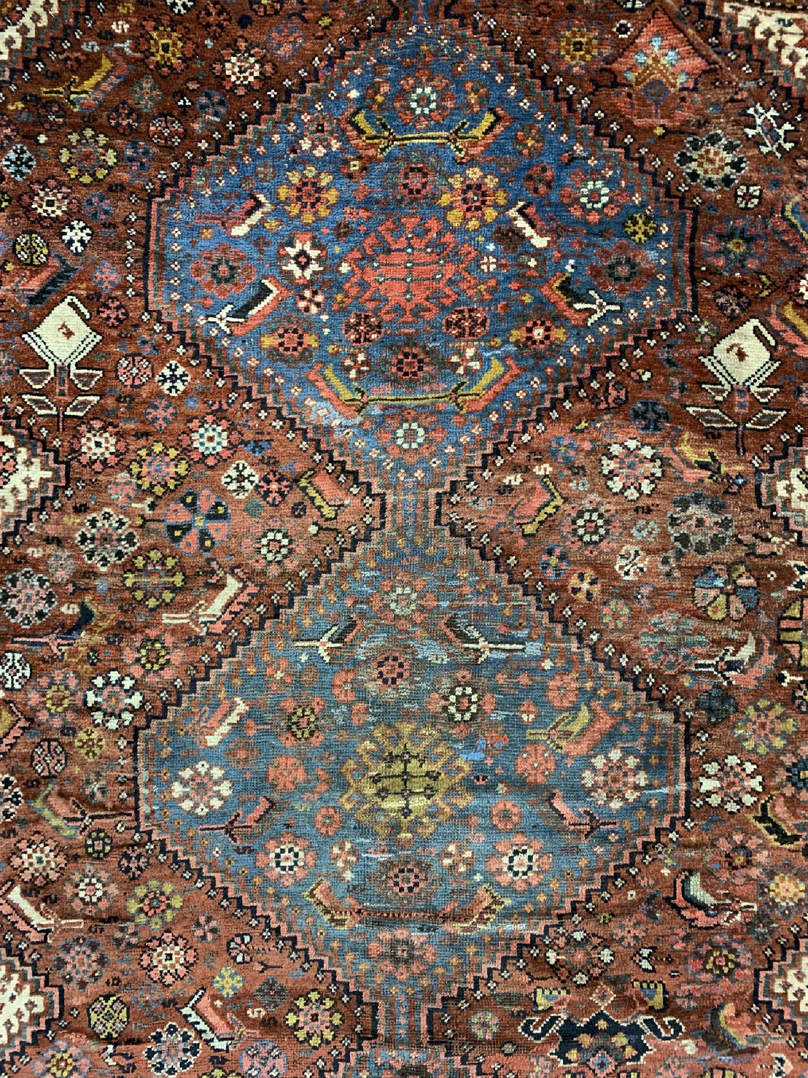 Detail c: Antiker Khamseh, Persien, 19.Jhd, Wolle aufWolle, ca. 264 x 193 cm, EHZ: 4