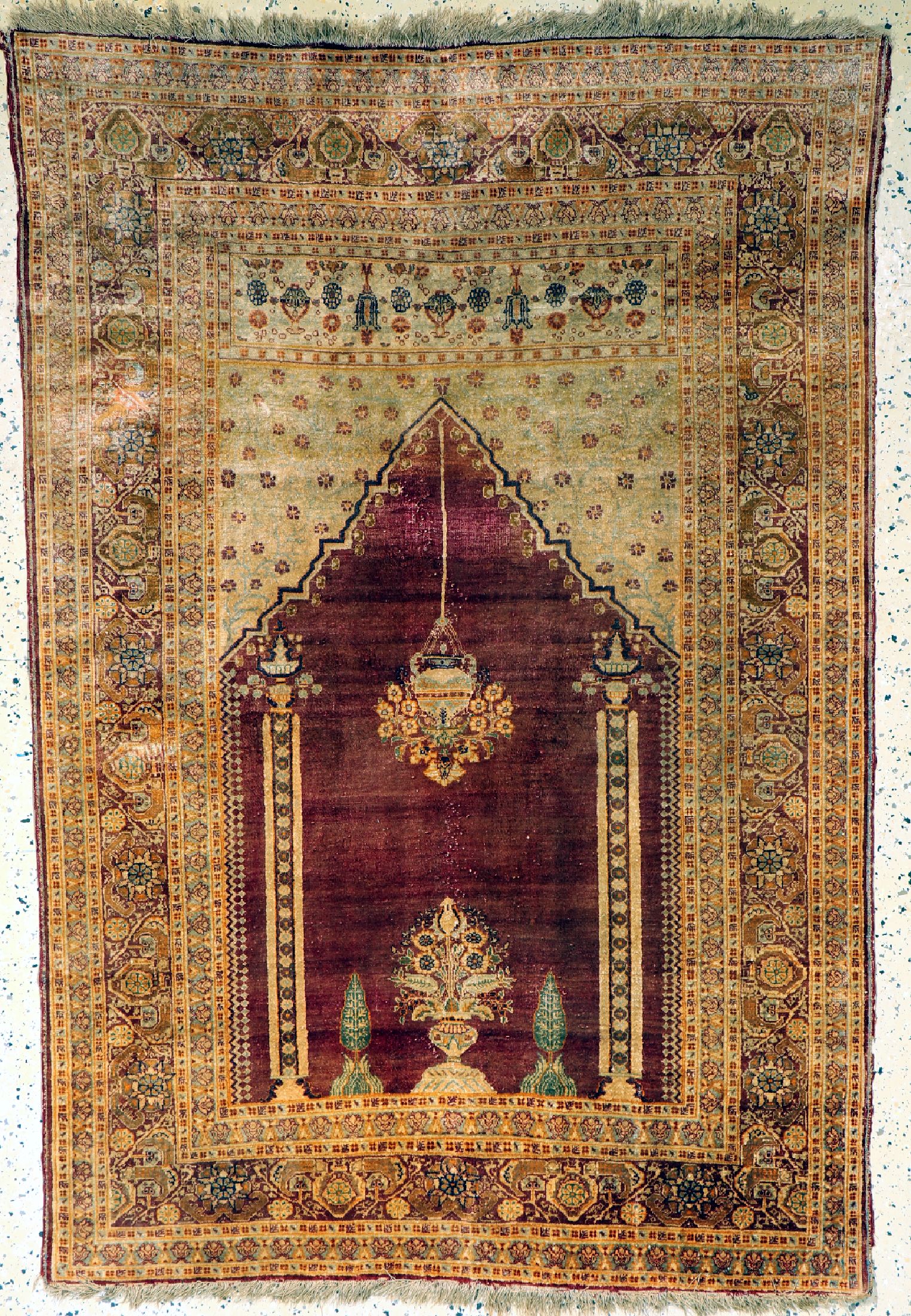 Täbriz"Hadji-Jalili"Seide, Persien, 19.Jhd,reine Naturseide, ca. 165 x 117 cm, EHZ: 3-4