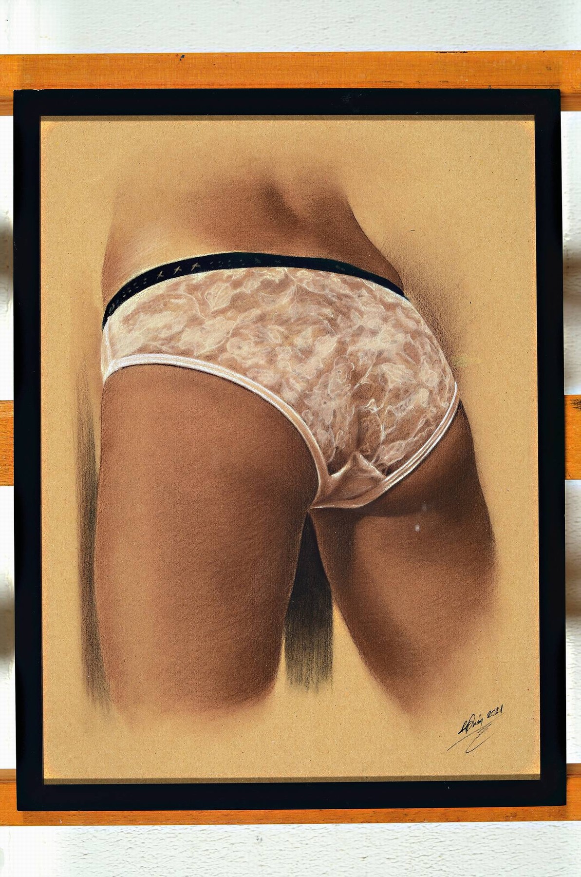 Detail p: Denis Prenzel, geb. 1971, Konvolut aus 2 Akt-Pastel, handsign., dat. unter Glas, je gesamt ca. 43x33 cm