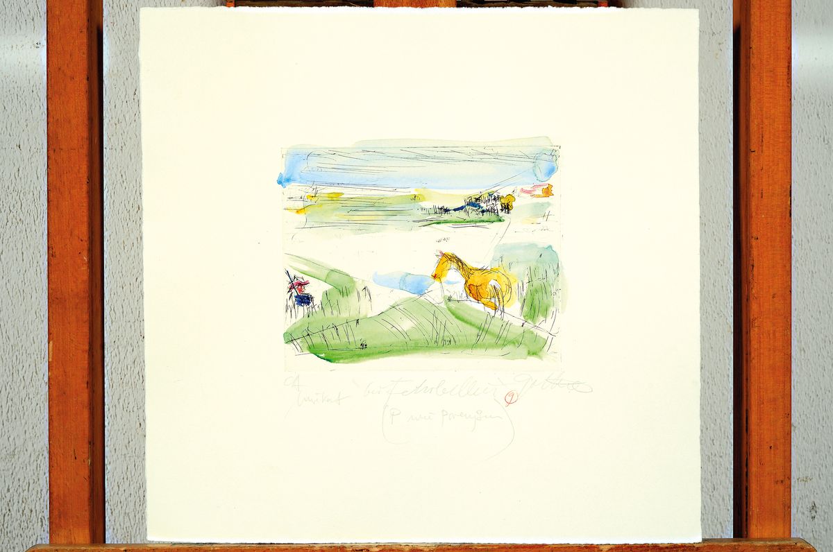 Dieter Goltzsche, geb. 1934, komplettes Mappenwerk mit 19 Radierungen und eine Aquarellierte Radierung mit Unikatcharakter, jedes Blatt handsign., ...