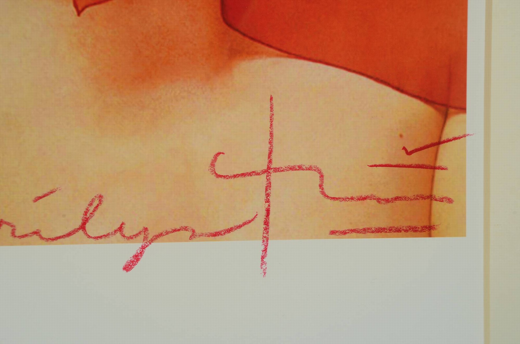 Detail a: Bert Stern, 1929 New York bis 2013, Fotografie auf dickem, mattem Fotopapier, hochwertiger Pigment-Druck, "Marilyn in Red Scarf", ...