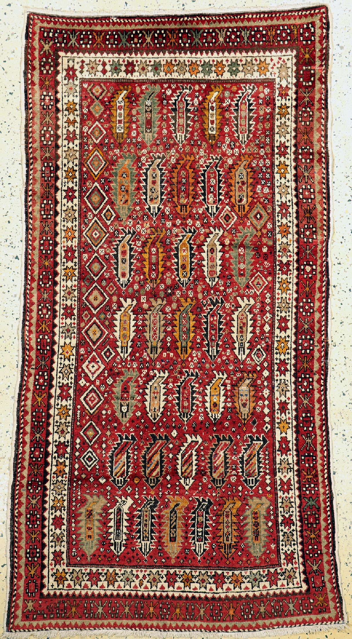 Antiker Kazak, Kaukasus, um 1900, Wolle aufBaumwolle, ca. 180 x 100 cm, EHZ: 2-3(Restauriert)