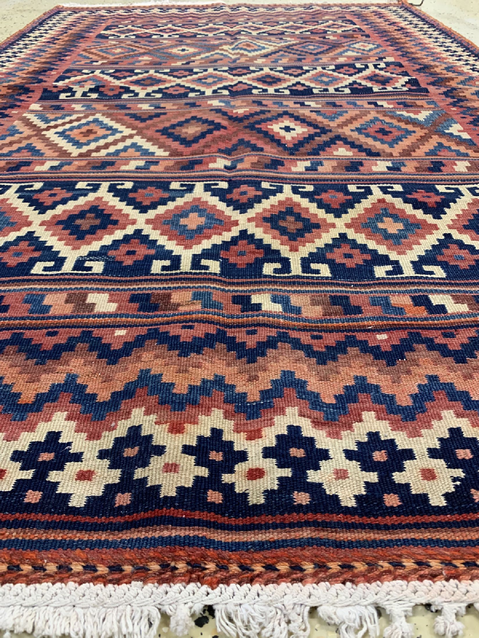 Detail d: Ghaschgai Kelim, Persien, um 1930/1940, Wolle auf Baumwolle, ca. 200 x 133 cm, EHZ: 2