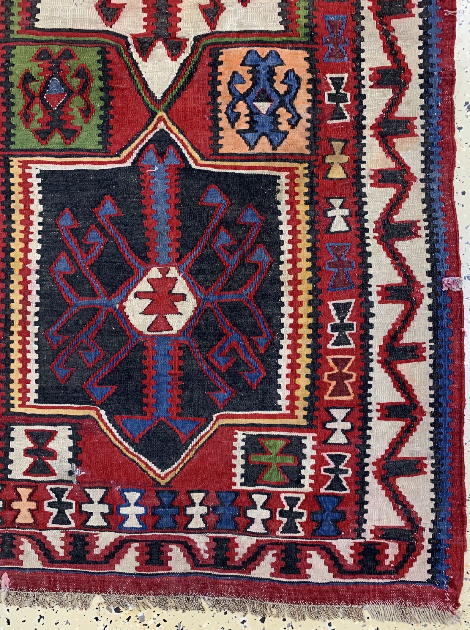 Detail a: Kuba Schirwan Kelim, Kaukasus, 19.Jhd, Wolle auf Wolle, ca. 303 x 190 cm, EHZ: 3