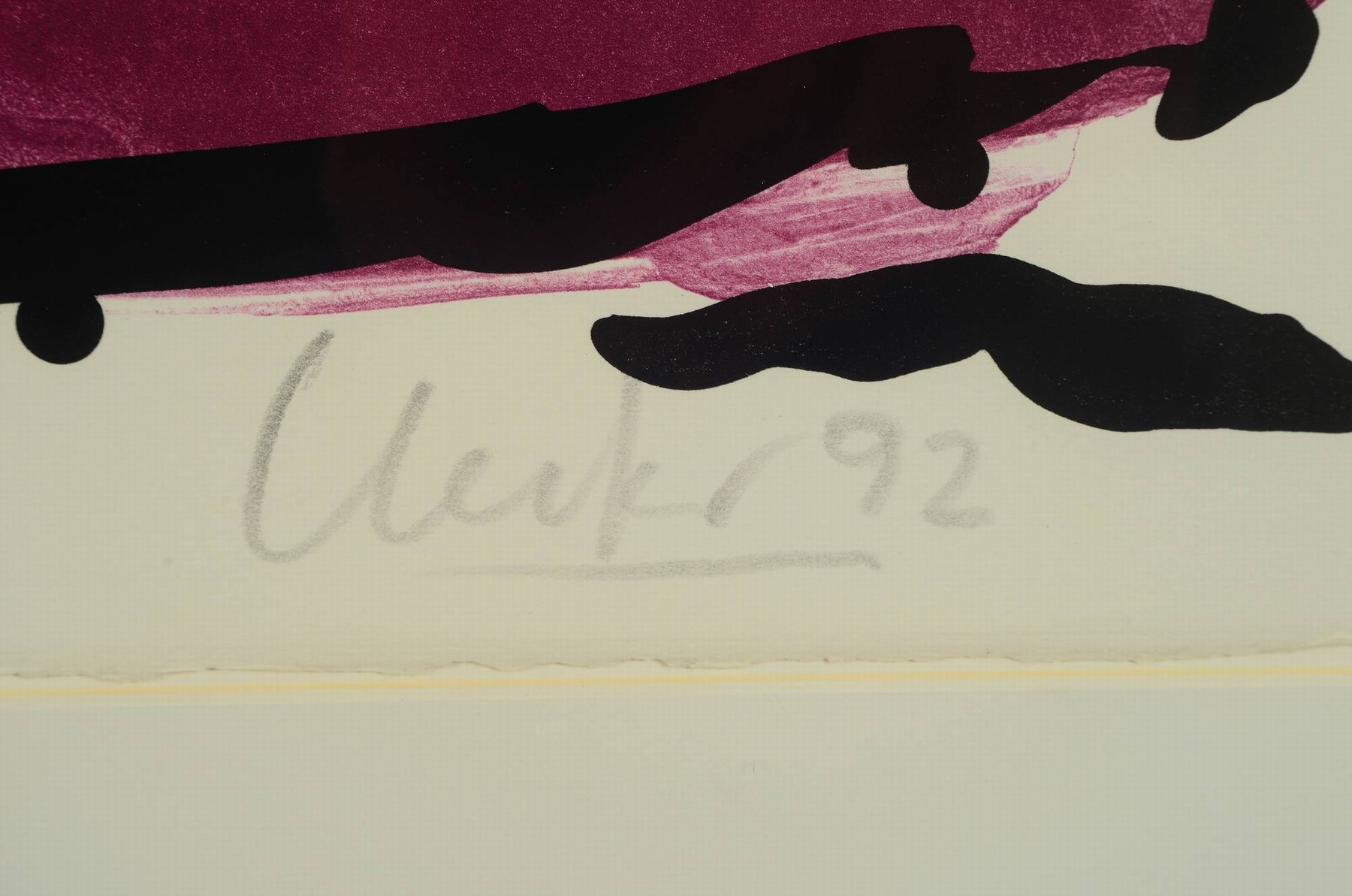 Detail a: Günther Uecker, geb. 1930, Farblithografie auf dickem Büttenpapier, Titel: "Visionäre Landschaften", handsign., num. 84/90, stammt aus ...