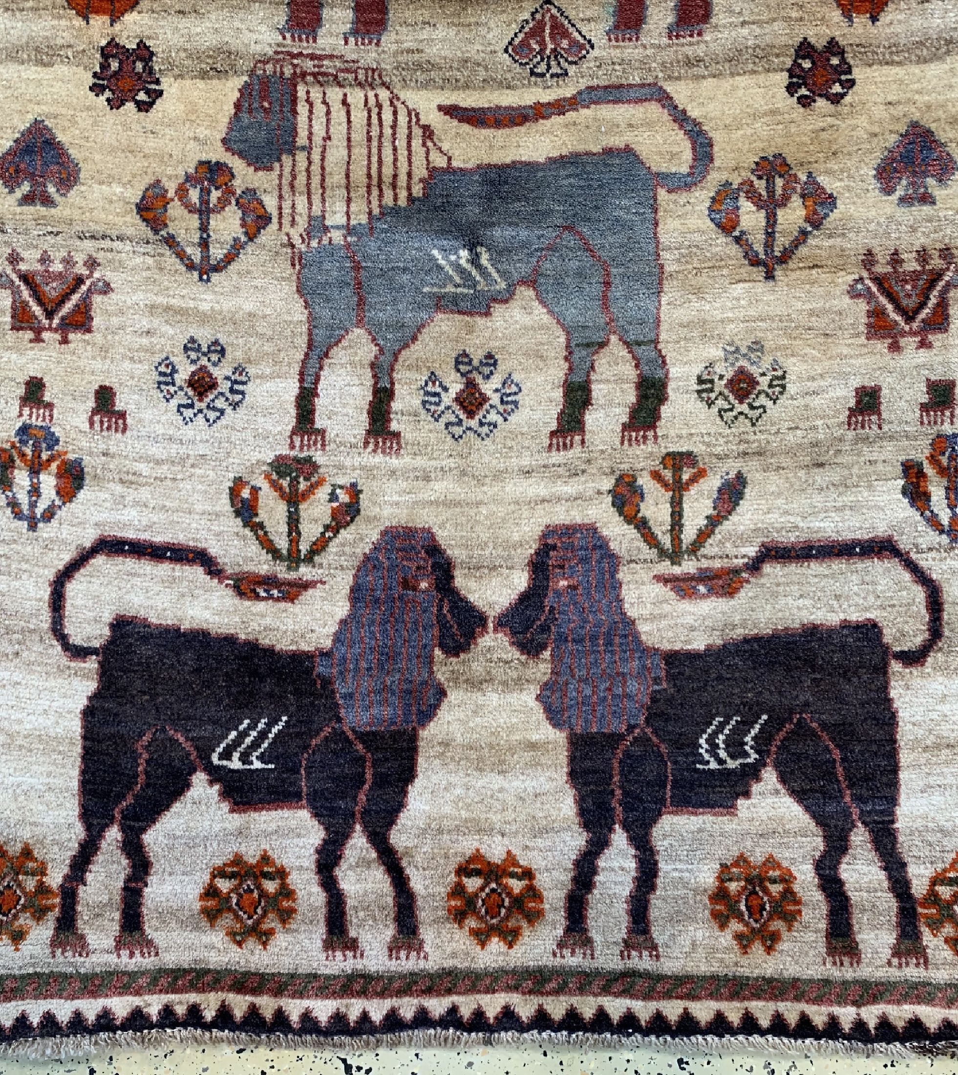 Detail a: Gabbeh alt, Persien, um 1960, Wolle auf Wolle, ca. 192 x 125 cm, EHZ: 2