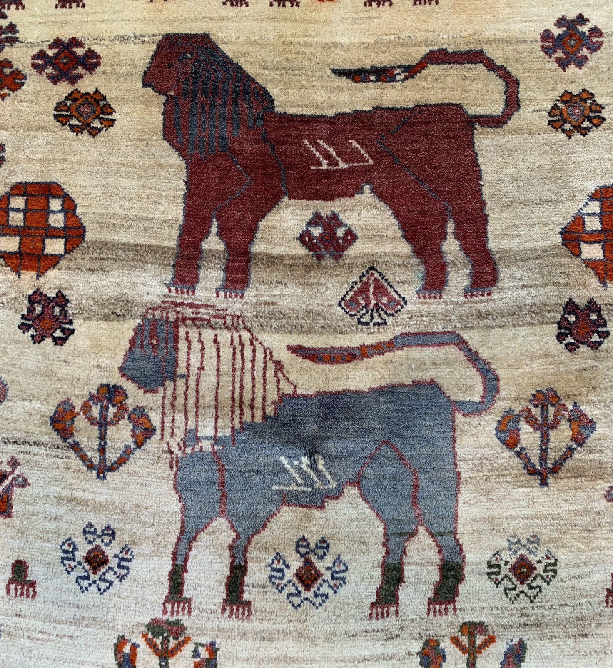 Detail b: Gabbeh alt, Persien, um 1960, Wolle auf Wolle, ca. 192 x 125 cm, EHZ: 2