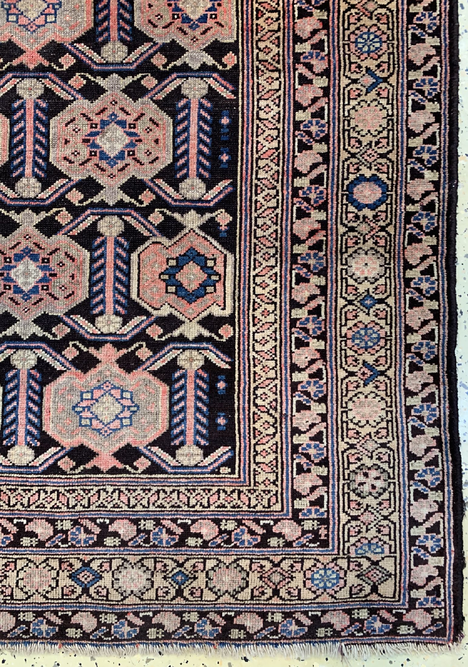 Detail a: Antiker Malayer, Persien, 19.Jhd, Wolle aufBaumwolle, ca. 200 x 130 cm, EHZ: 3-4