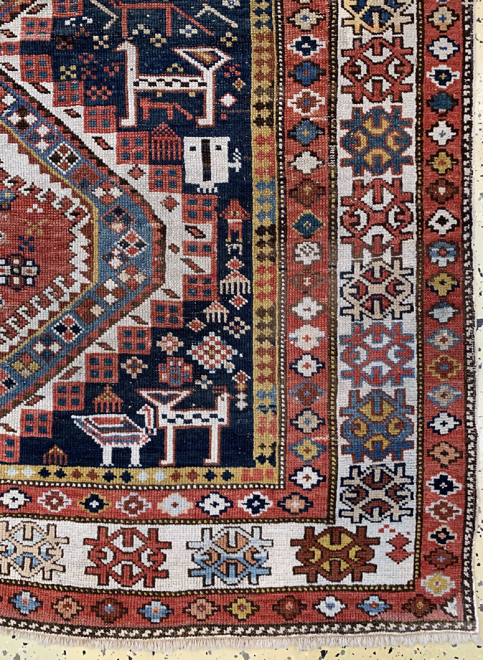 Detail a: Antiker Schirwan, Kaukasus, 19.Jhd, Wolle auf Wolle, ca. 175 x 117 cm, EHZ: 3