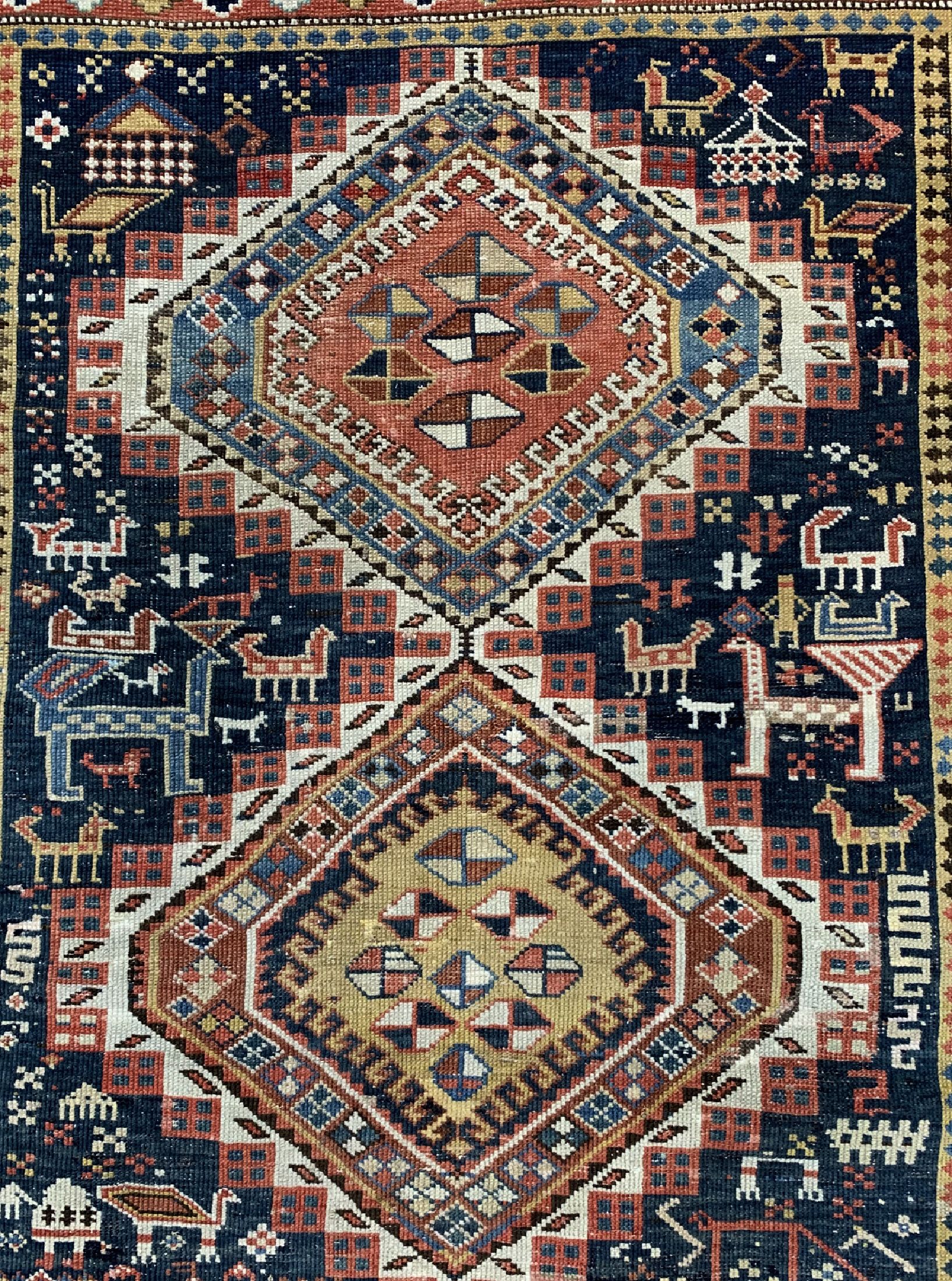 Detail c: Antiker Schirwan, Kaukasus, 19.Jhd, Wolle auf Wolle, ca. 175 x 117 cm, EHZ: 3