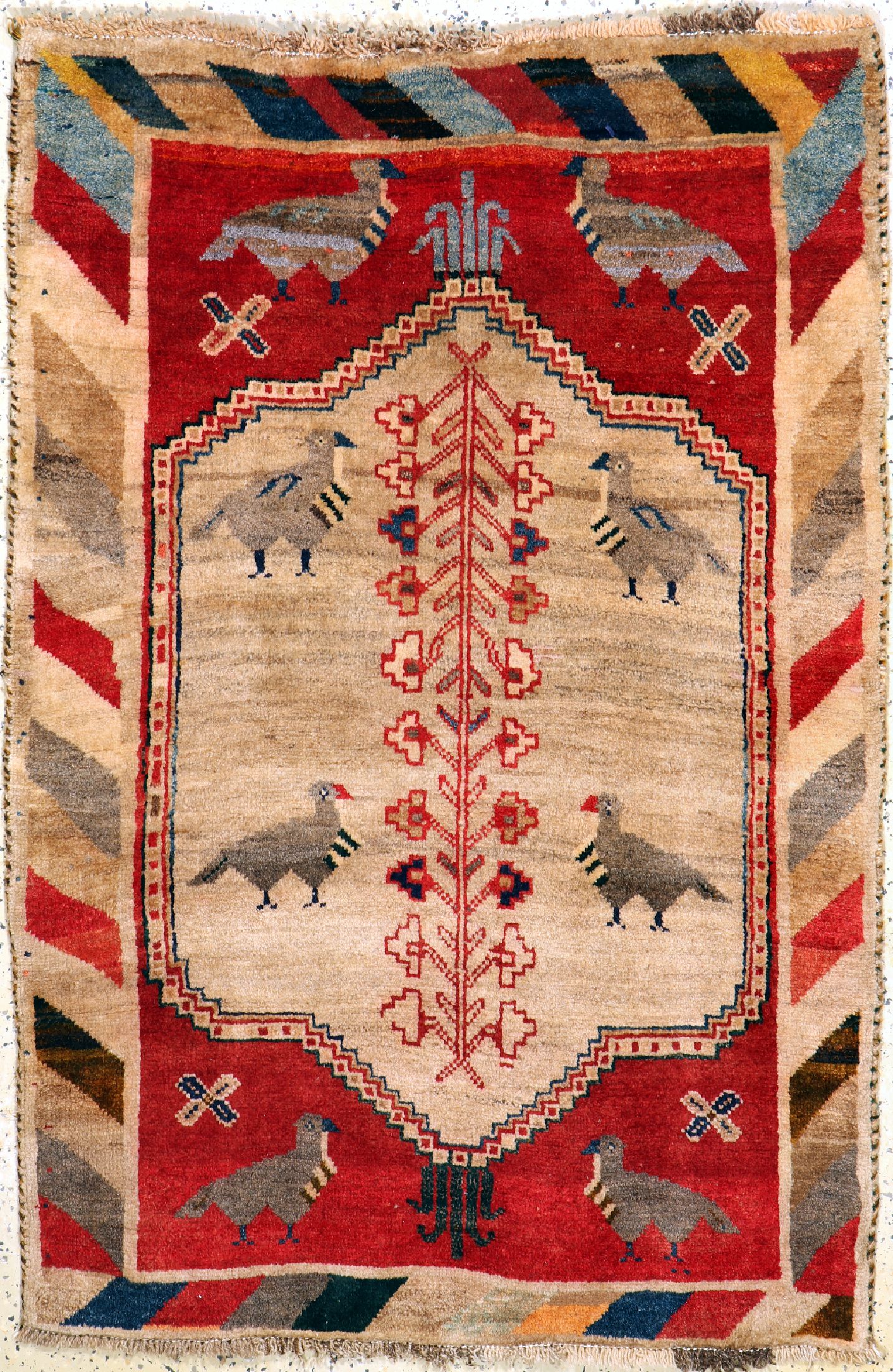 Gabbeh alt, Persien, ca. 60 Jahre, Wolle auf Wolle, ca. 160 x 105 cm, EHZ: 2