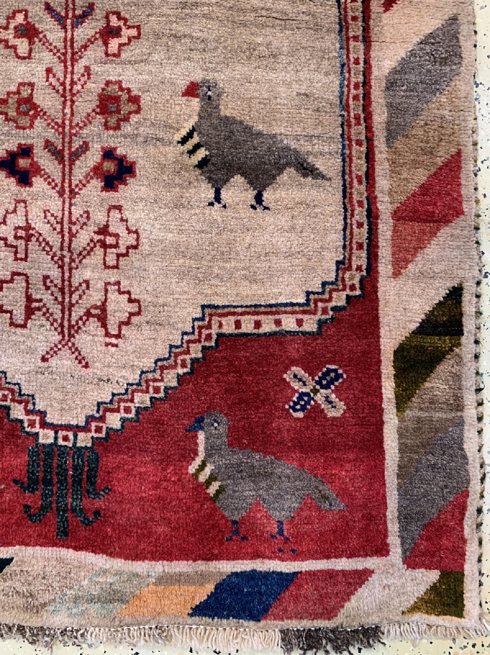 Detail a: Gabbeh alt, Persien, ca. 60 Jahre, Wolle auf Wolle, ca. 160 x 105 cm, EHZ: 2