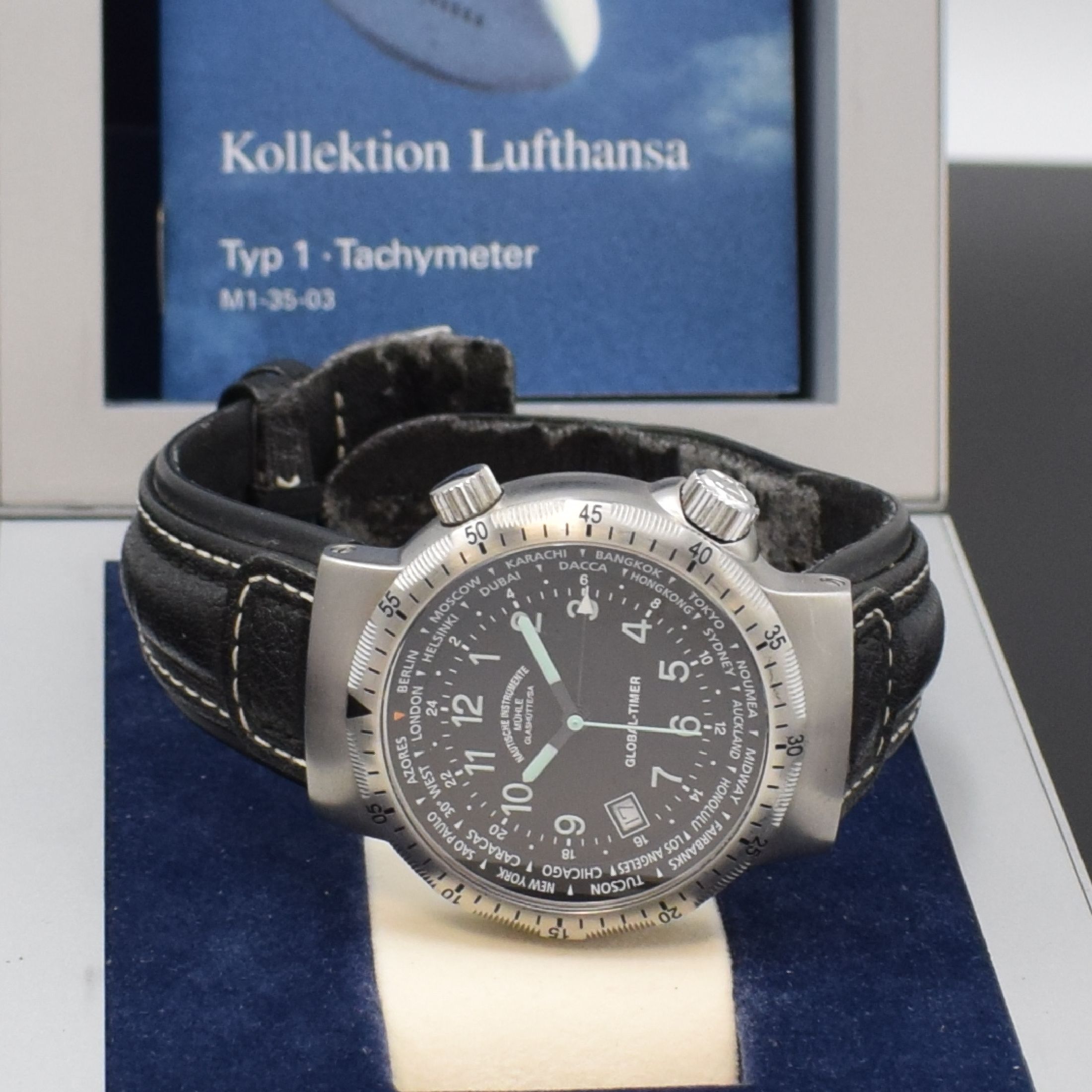 Detail f: NAUTISCHE INSTRUMENTE MÜHLE GLASHÜTTE/SA. Herrenarmbanduhr Modell Global-Timer Referenz M1-41-13, Deutschland um 2005, Automatik, ausverkauftes, ...