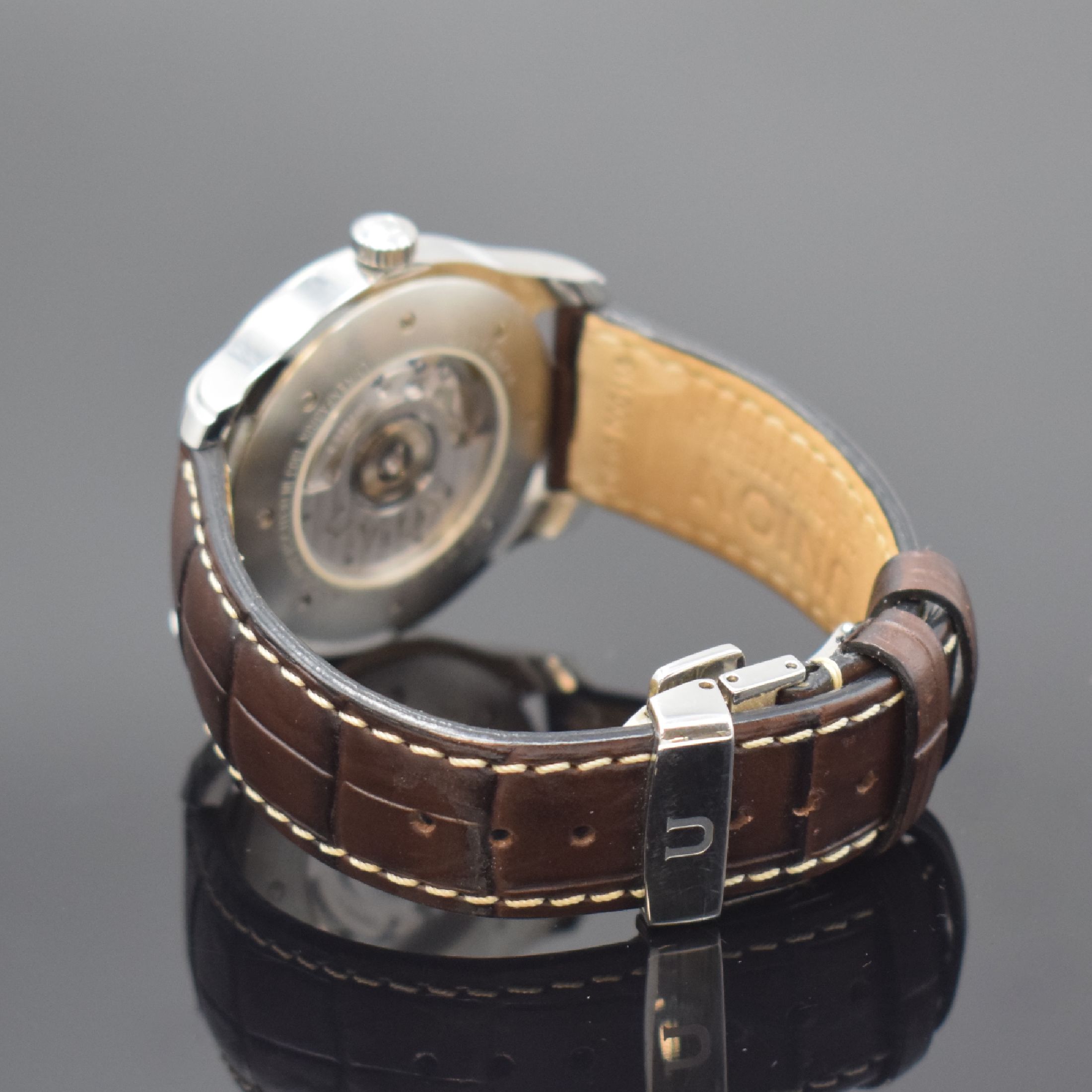 Detail b: UNION GLASHÜTTE Herrenarmbanduhr Modell Viro Date Referenz D001.407.A, Deutschland um 2010, Automatik, beids. vergl. Edelstahlgeh. inkl. orig. ...