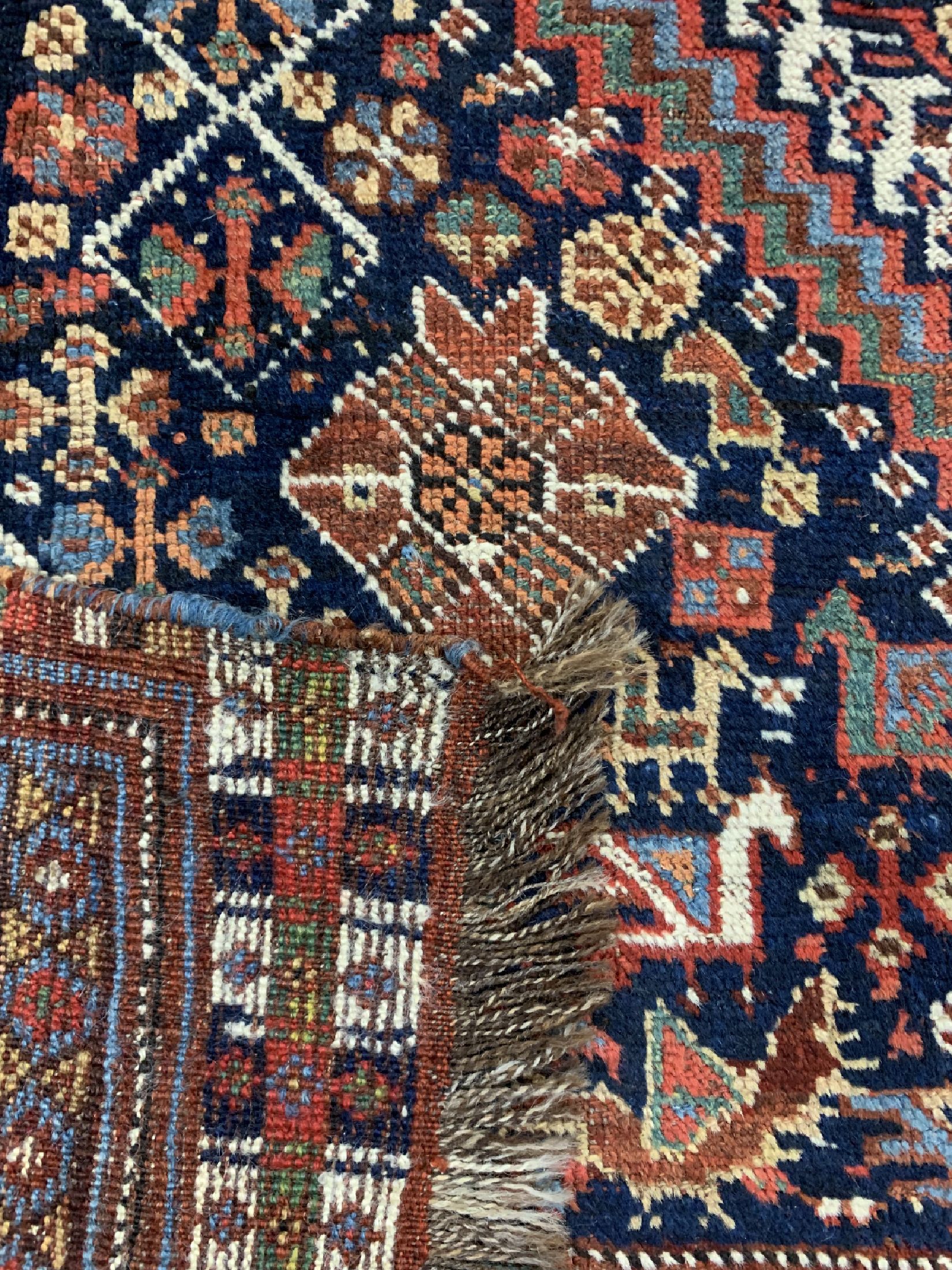 Detail d: Antiker Khamseh, Persien, 19.Jhd, Wolle aufWolle, ca. 288 x 155 cm, EHZ: 3