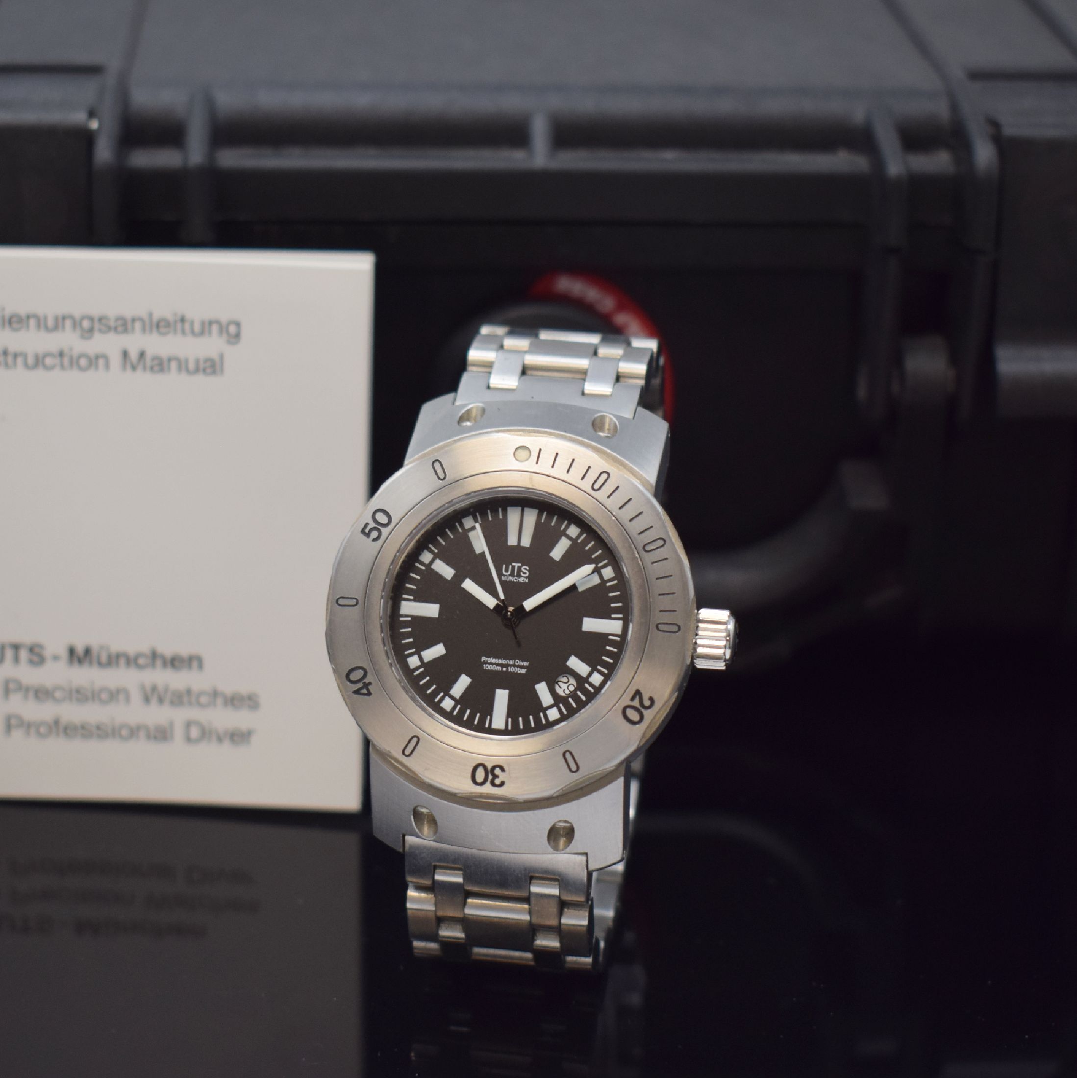 UTS MÜNCHEN auf 200 Stück limitierte Taucheruhr Modell Professional Diver, Deutschland verk. lt. beil. Garantie 10/2005, Automatik, Edelstahl inkl. ...