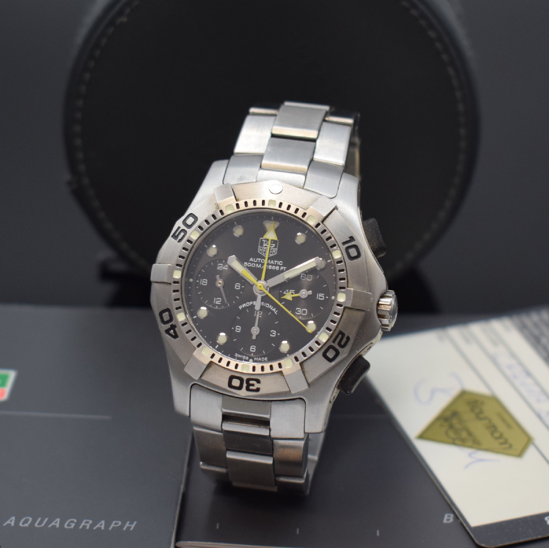 TAG HEUER Professional Armbandchronograph Modell Aquagraph Calibre 60 Referenz CN211A,, Schweiz verk. lt. beil. Pap. 07/2009, Automatik, massives ...