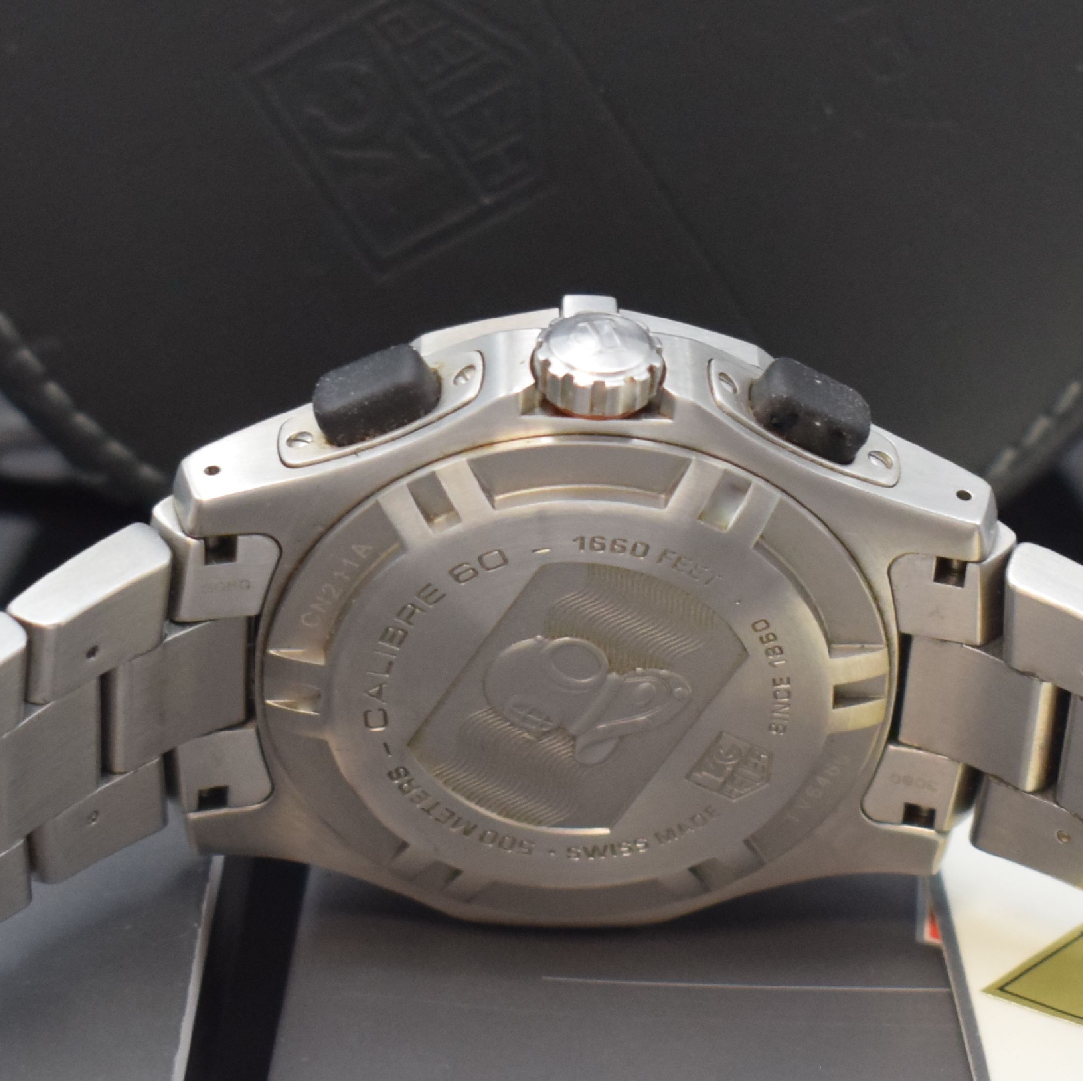 Detail d: TAG HEUER Professional Armbandchronograph Modell Aquagraph Calibre 60 Referenz CN211A,, Schweiz verk. lt. beil. Pap. 07/2009, Automatik, massives ...