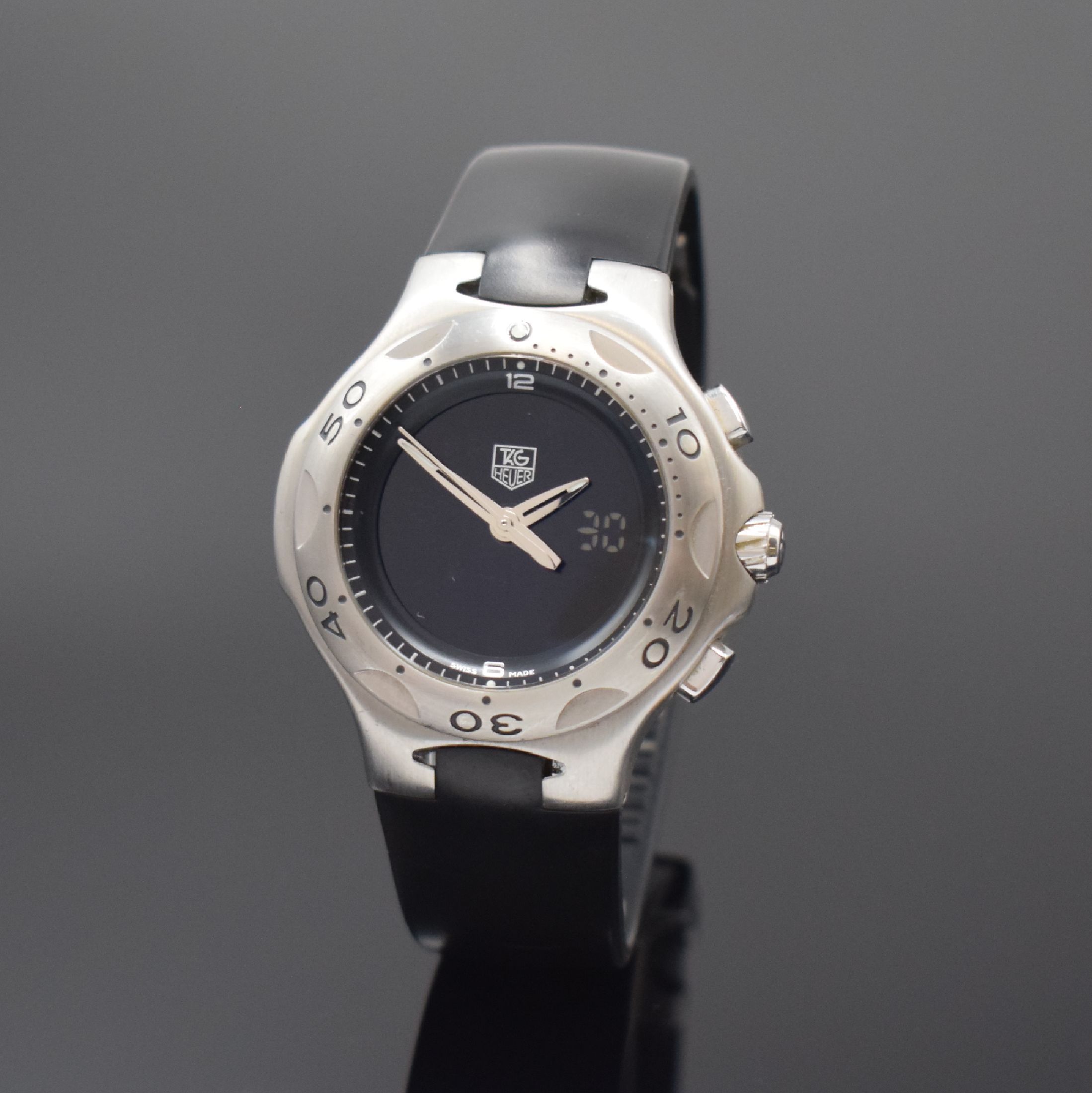 TAG HEUER Armbandchronograph mit Multifunktionsanzeige Serie Kirium Referenz CL111A, Schweiz um 2010, Edelstahlgeh. inkl. orig. Kautschukband m. ...