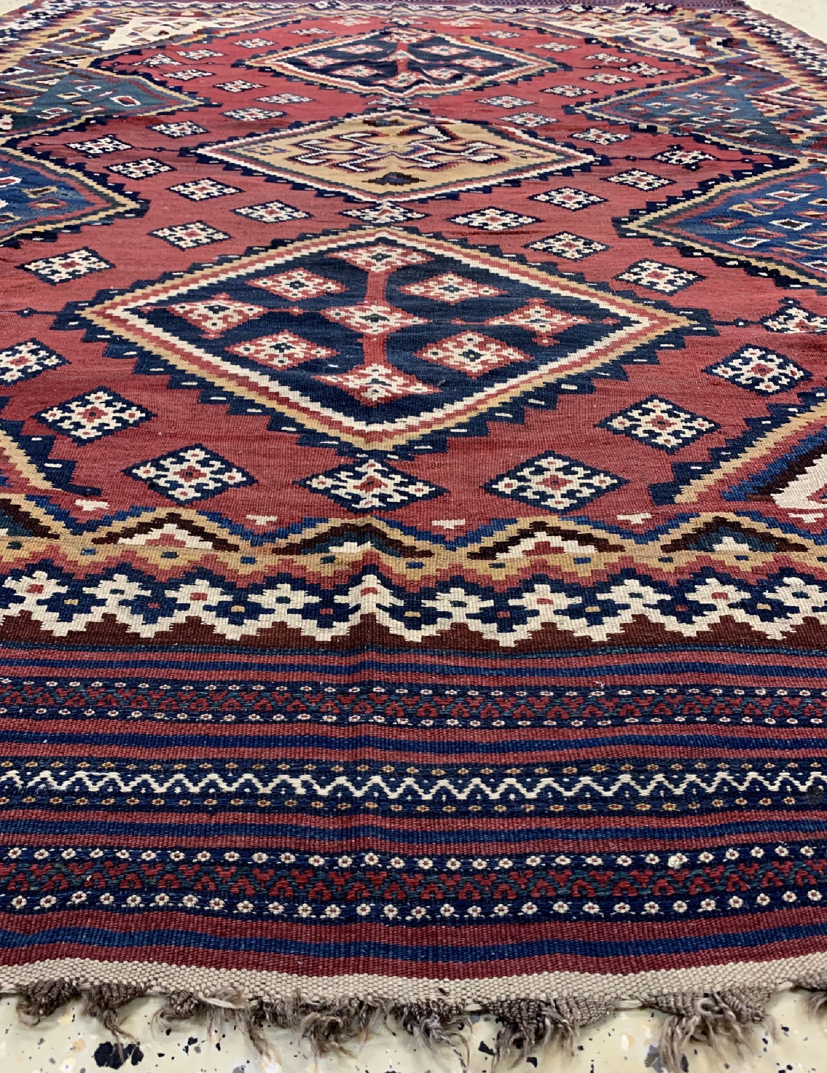 Detail d: Ghaschgai Kelim antik, Persien, um 1900, Wolle auf Wolle, ca. 275 x 186 cm, EHZ: 4