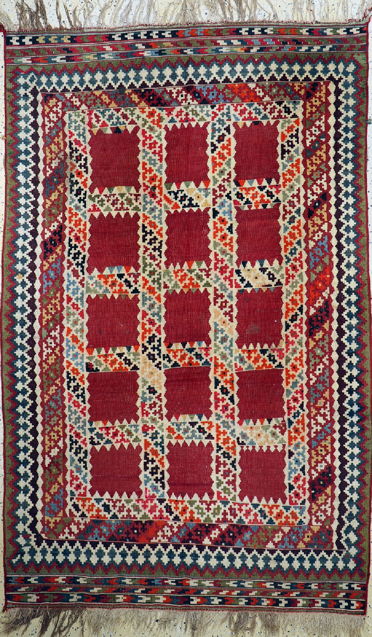 Ghaschgai Kelim, Persien, um 1920, Wolle auf Wolle, ca. 260 x 165 cm, EHZ: 2-3