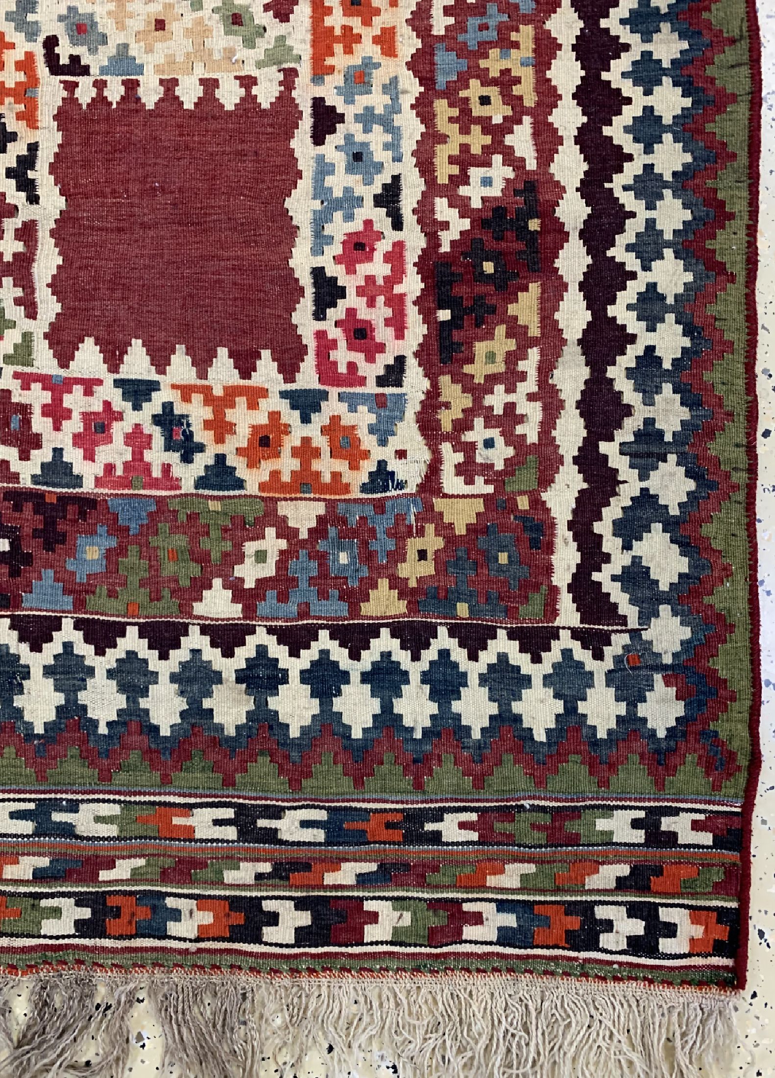 Detail a: Ghaschgai Kelim, Persien, um 1920, Wolle auf Wolle, ca. 260 x 165 cm, EHZ: 2-3