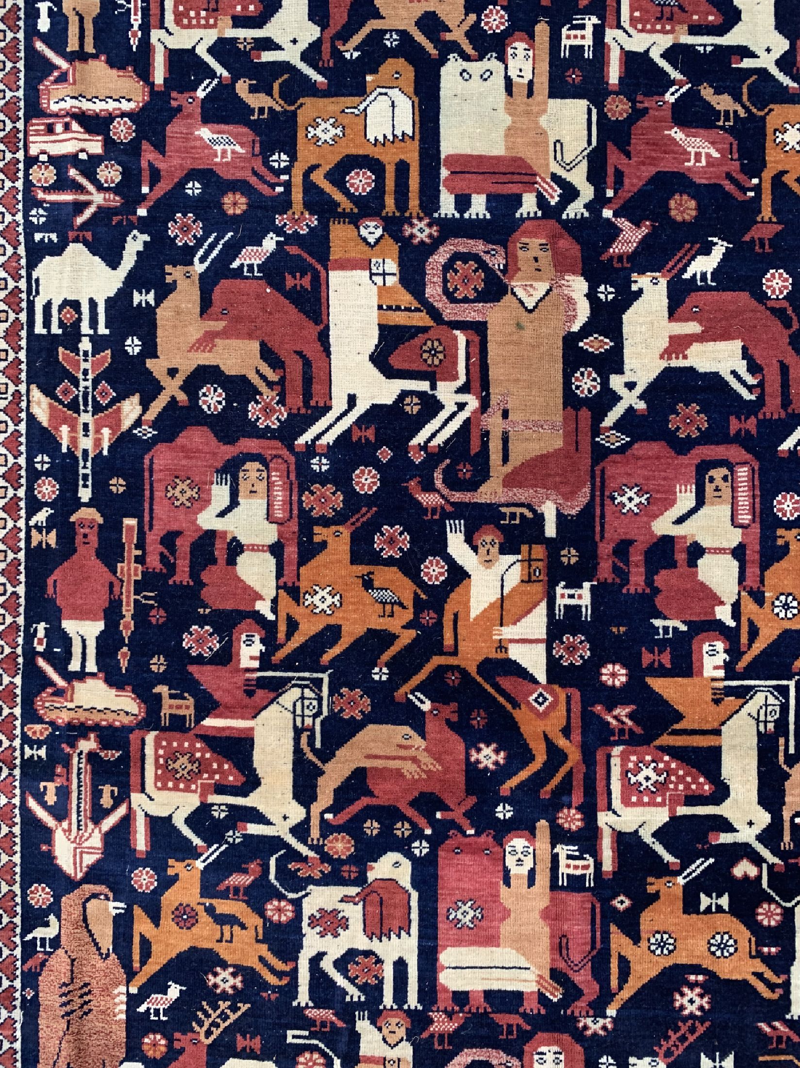 Detail c: Zakini fein alt, Afghanistan, um 1960, Wolle auf Wolle, ca. 300 x 190 cm, EHZ: 2