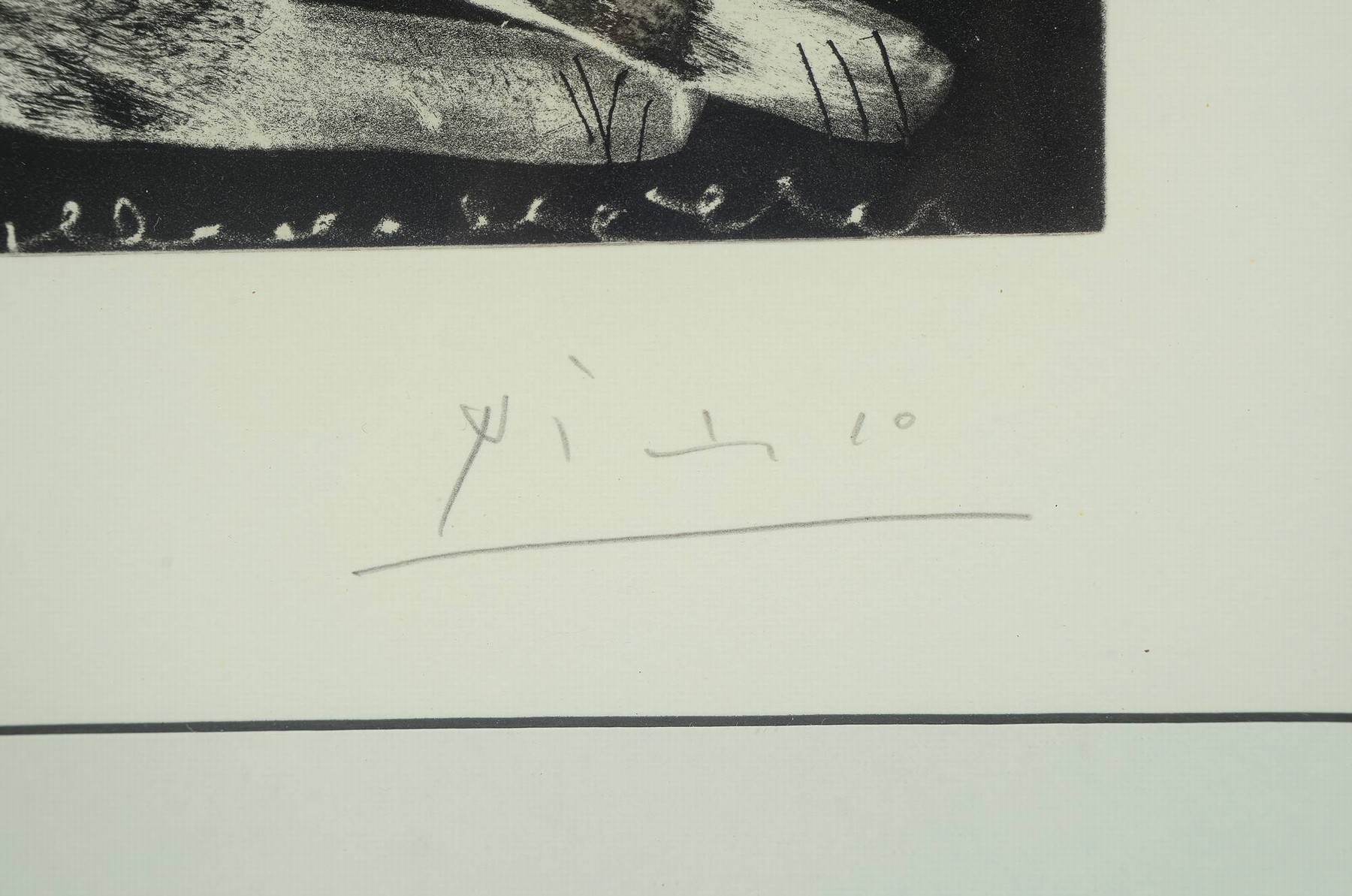 Detail a: Pablo Picasso, 1881-1973, Titel:Peintre et Modele (aus der Suite 347, "Dans Atelier", Aquatinta-Kaltnadelradierung auf BFK Rived Papier mit ...