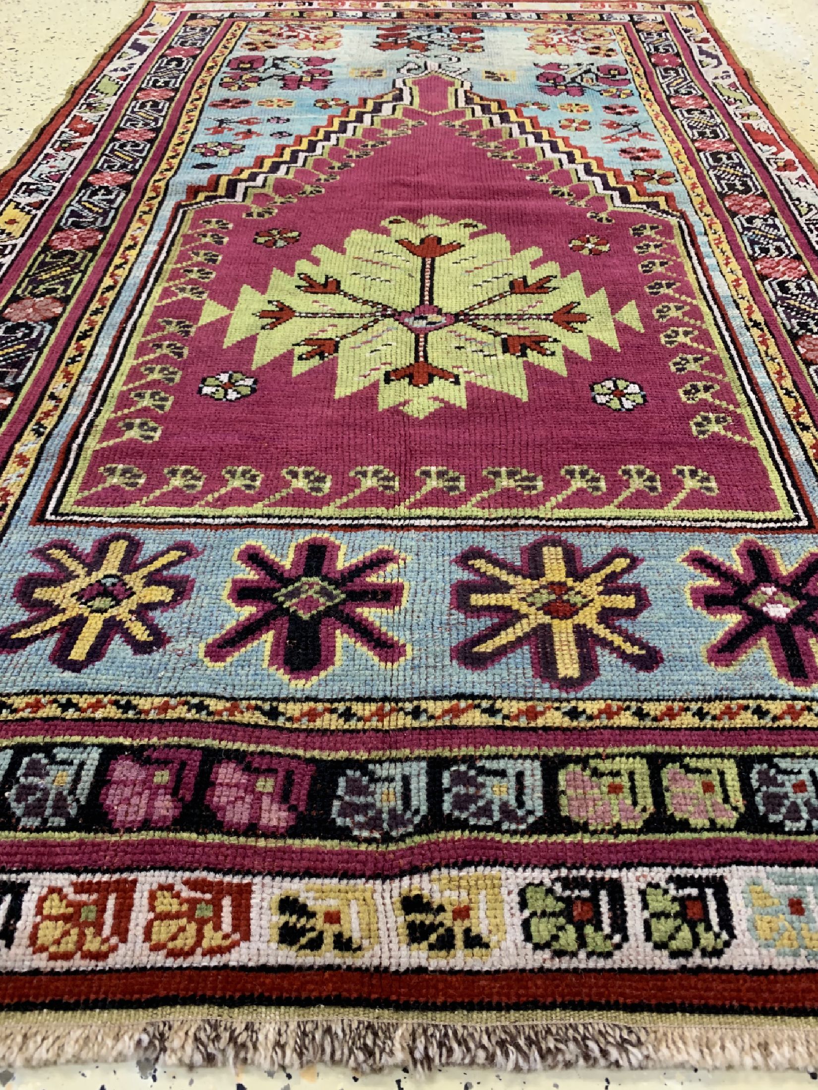 Detail d: Antiker Ladik, Türkei, um 1900, Wolle auf Wolle, ca. 165 x 100 cm, EHZ: 2-3