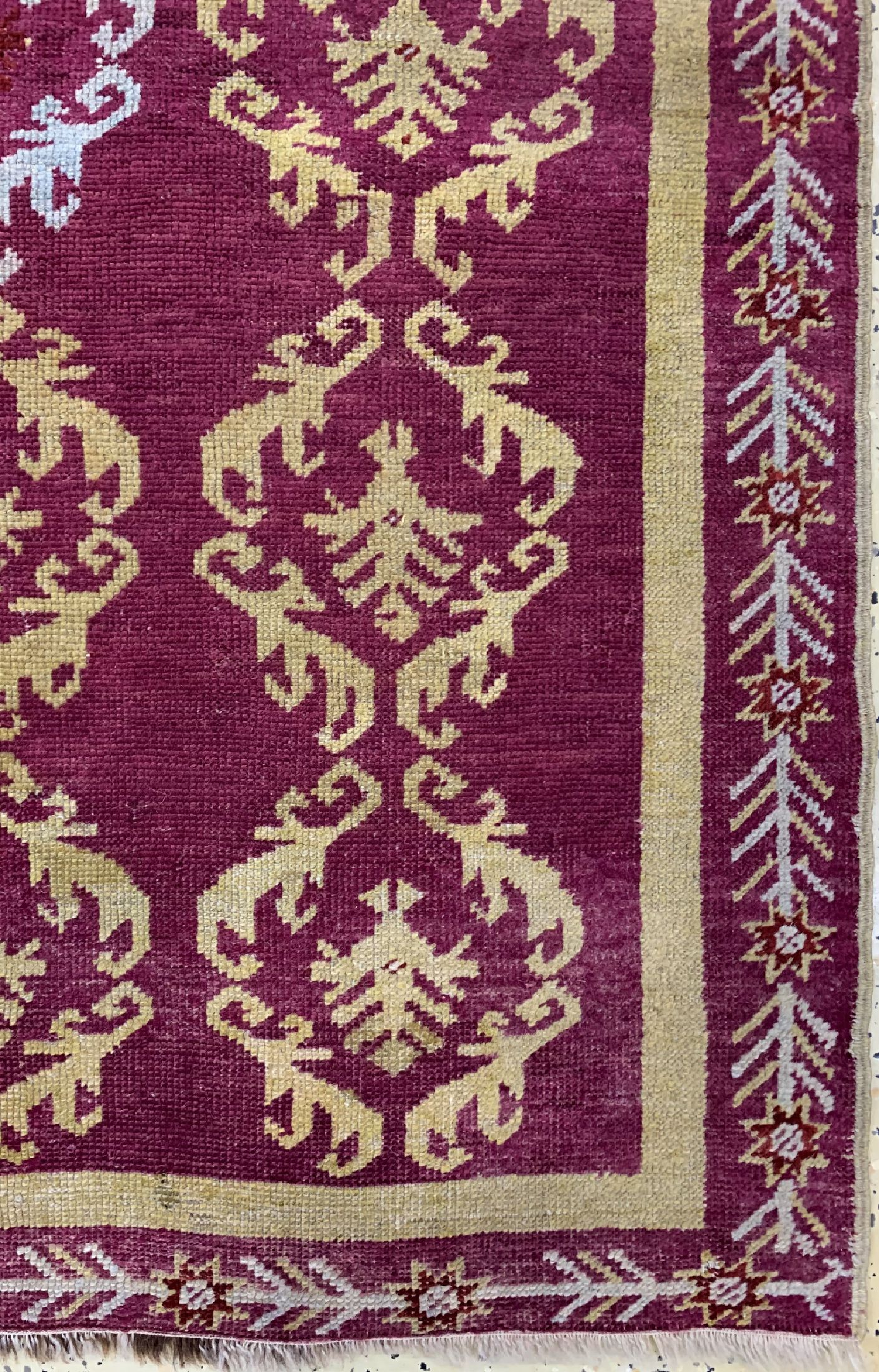 Detail a: Antiker Kirsehir, Türkei, 19.Jhd, Wolle aufWolle, ca. 170 x 100 cm, EHZ: 3