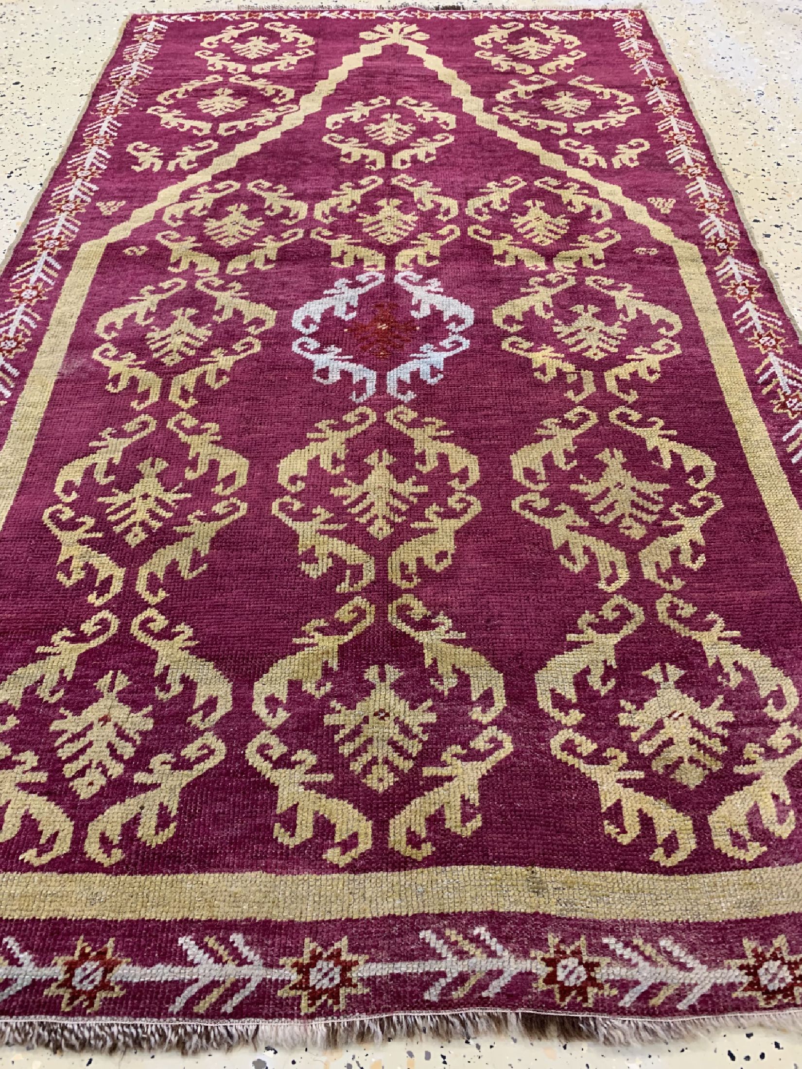 Detail d: Antiker Kirsehir, Türkei, 19.Jhd, Wolle aufWolle, ca. 170 x 100 cm, EHZ: 3