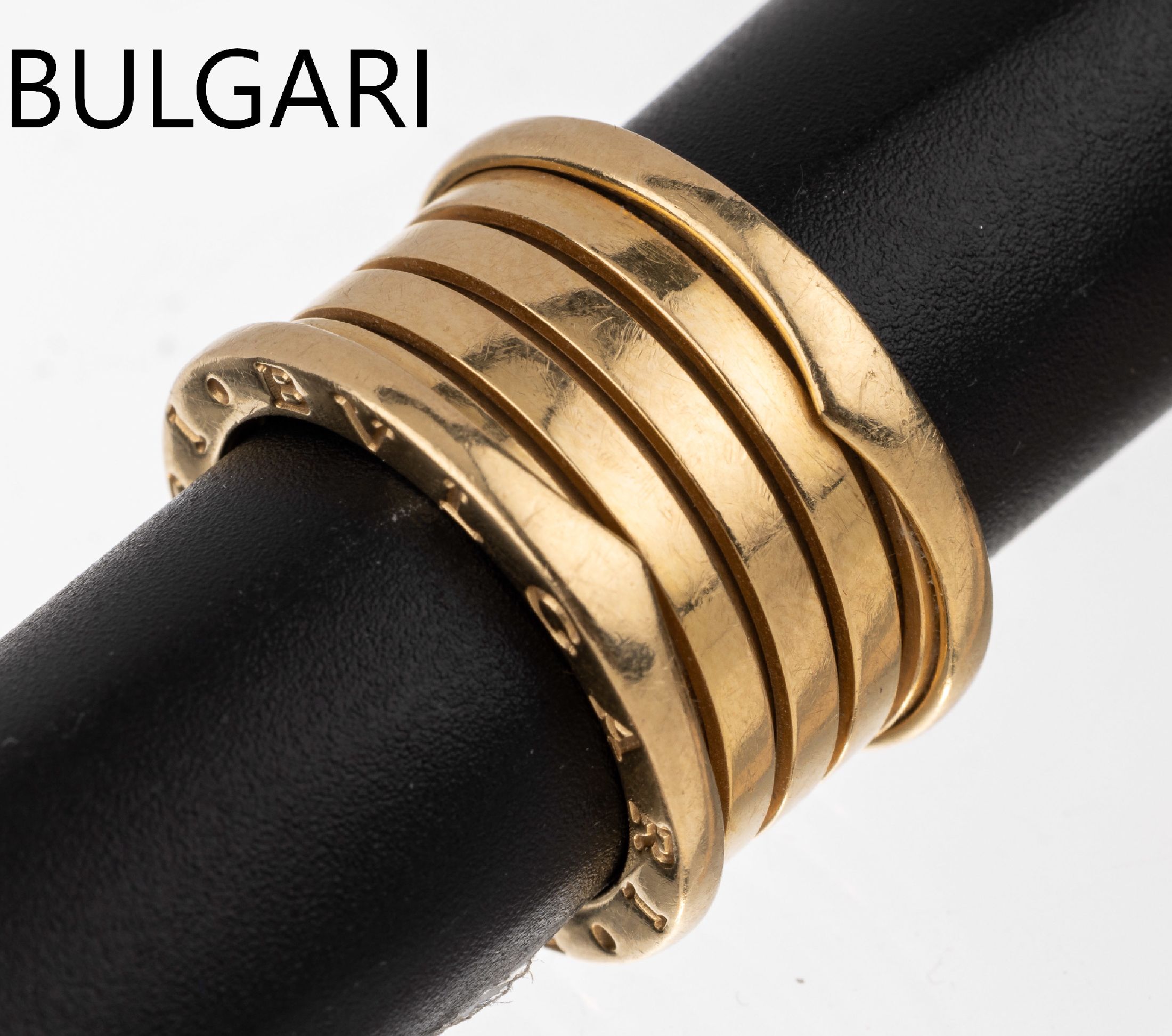 18 kt Gold BULGARI Ring, GG 750/000, Serie B Zero, breite Form ca. 1 cm, total ca. 13.0 g, RW 55, Bulgari Etui