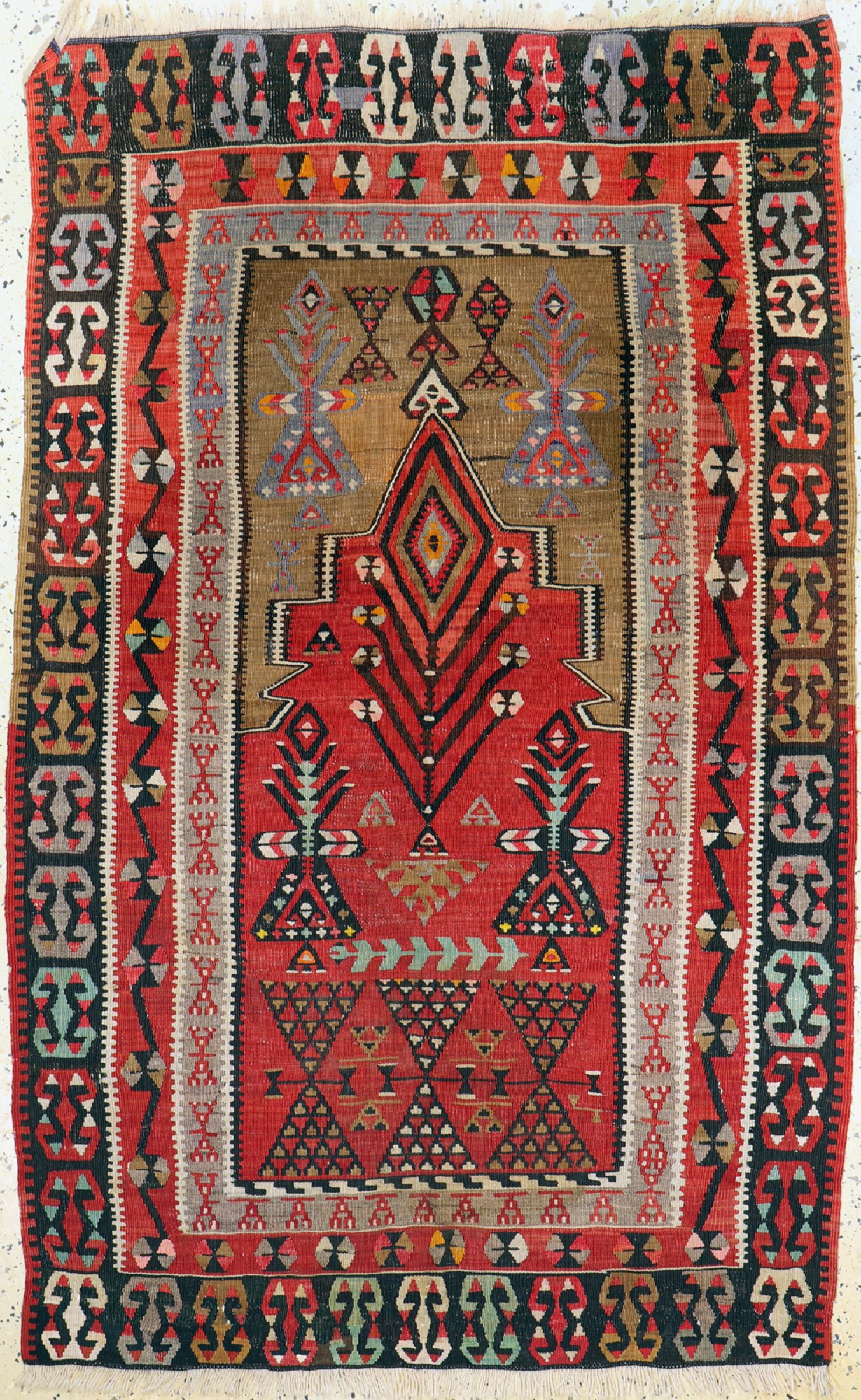 Anatol Kelim, Türkei, um 1950, Wolle auf Wolle, ca. 166 x 104 cm, EHZ: 2-3
