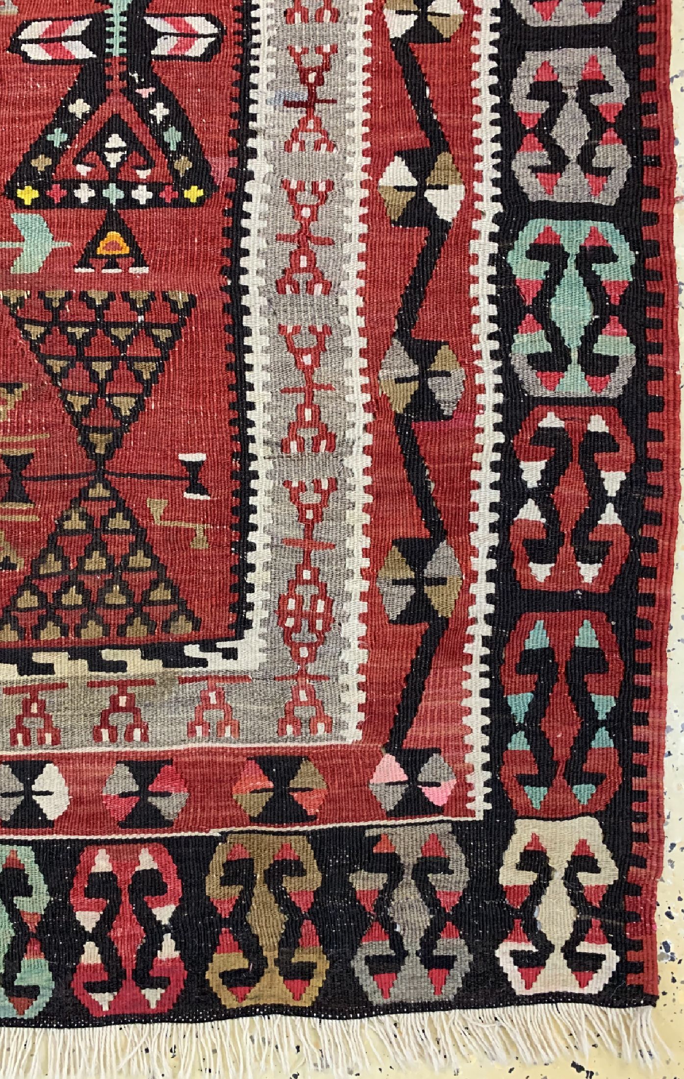 Detail a: Anatol Kelim, Türkei, um 1950, Wolle auf Wolle, ca. 166 x 104 cm, EHZ: 2-3