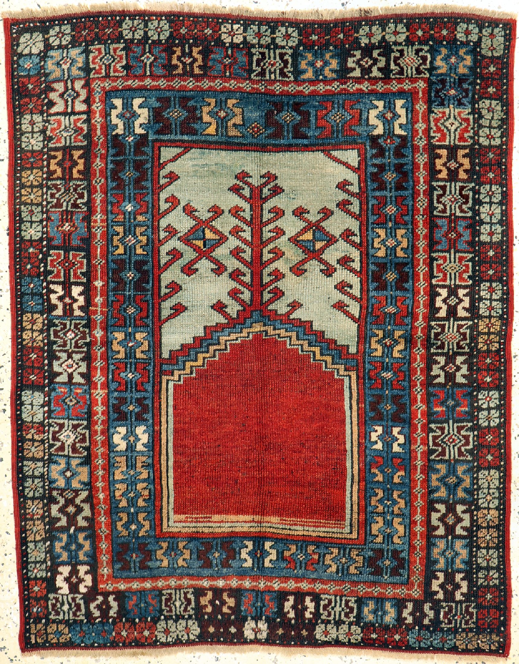 Antiker Anatol, Türkei, 19.Jhd, Wolle auf Wolle, ca. 140 x 110 cm, EHZ: 2-3