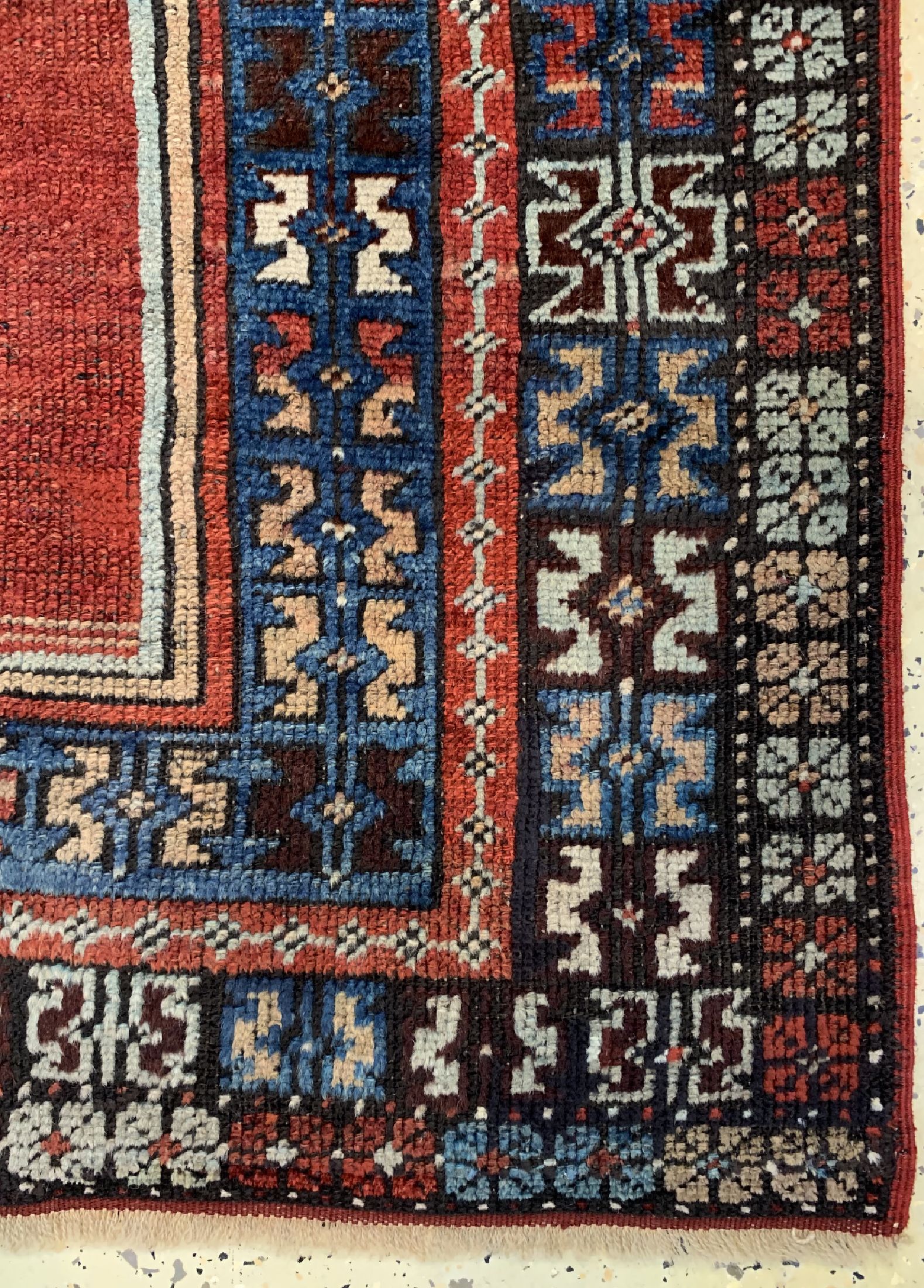 Detail a: Antiker Anatol, Türkei, 19.Jhd, Wolle auf Wolle, ca. 140 x 110 cm, EHZ: 2-3