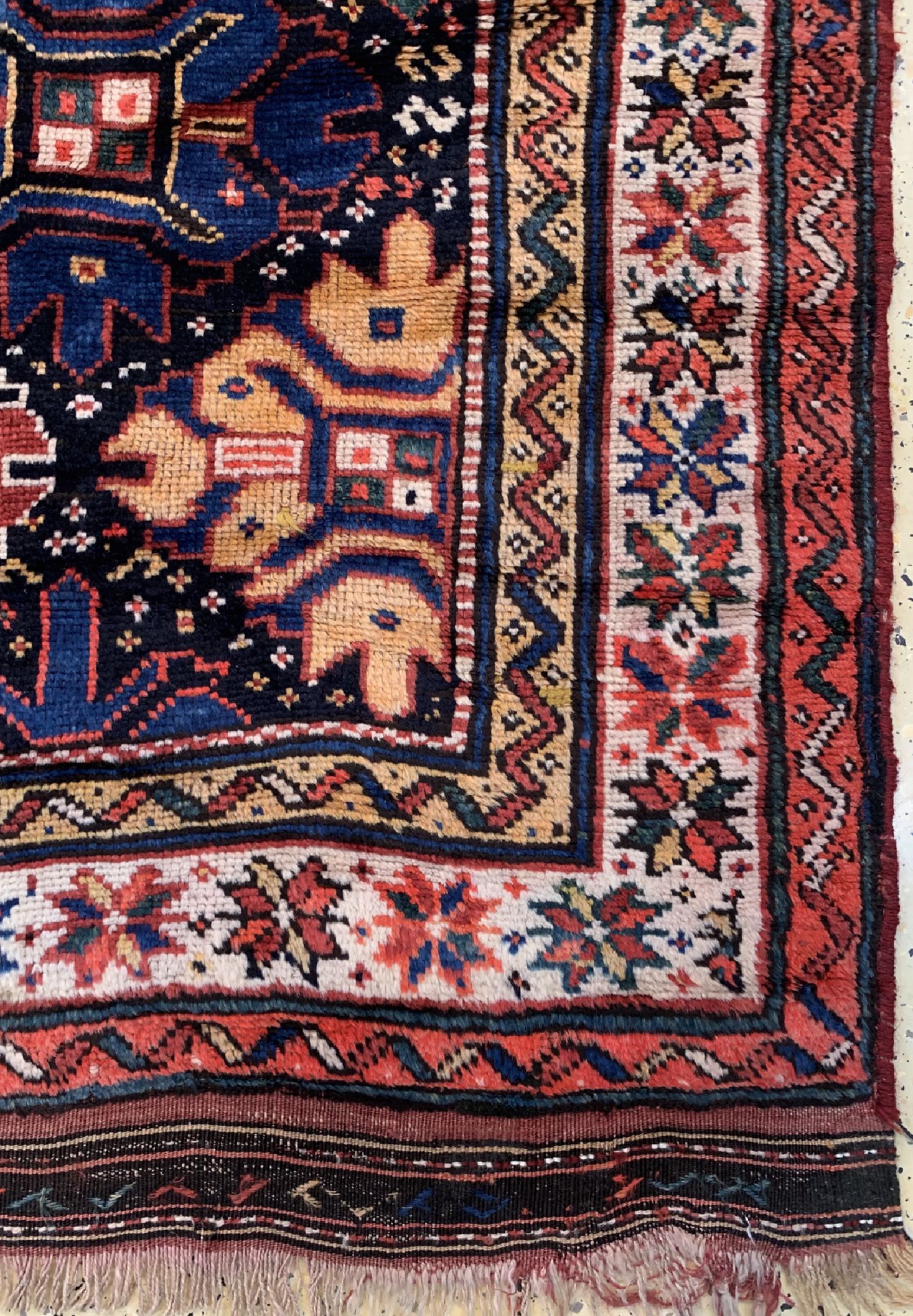 Detail a: Antiker Kordi Dorfteppich, Türkei, um 1900, Wolle auf Wolle, ca. 255 x 122 cm, EHZ: 2-3