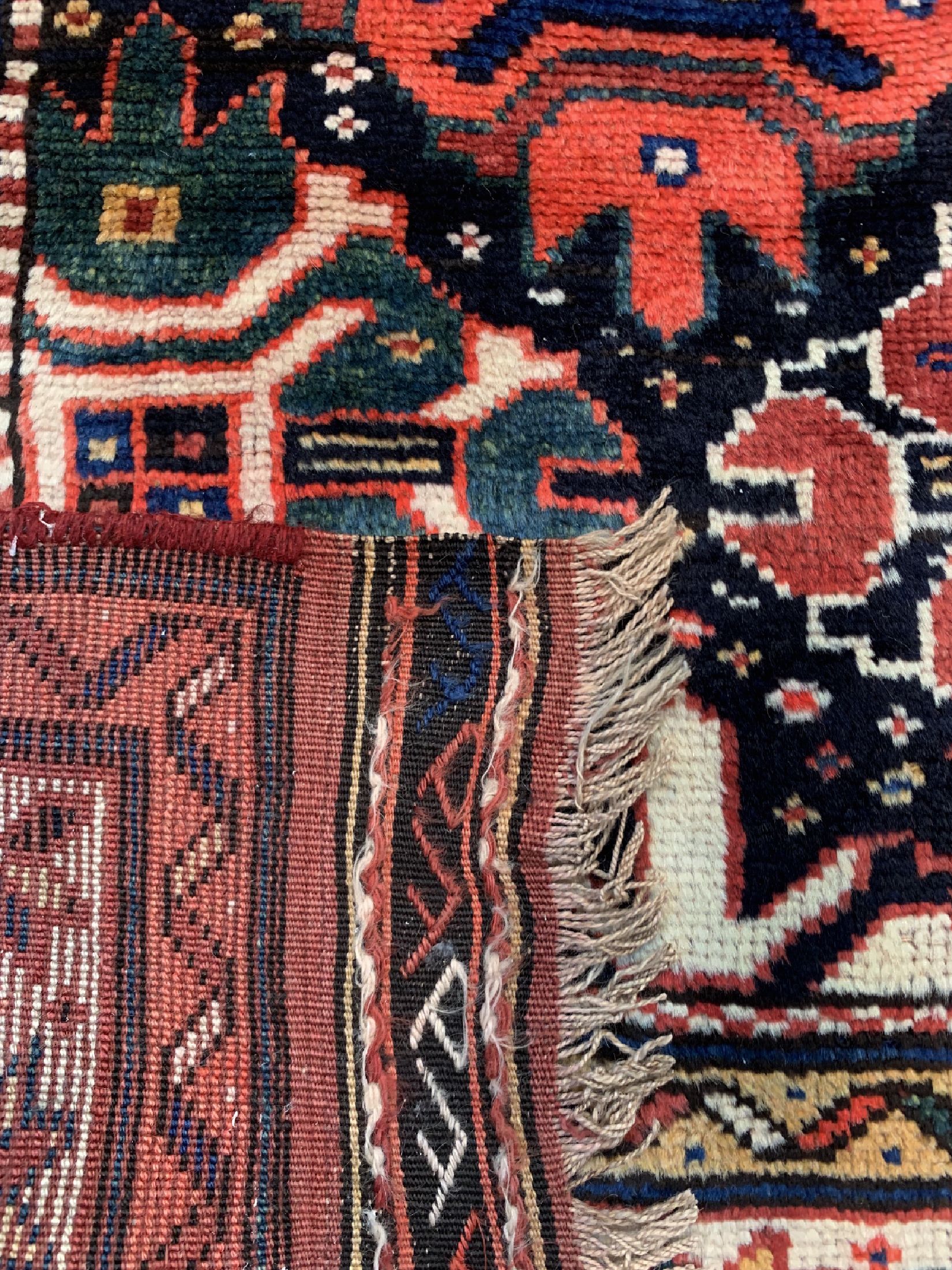 Detail d: Antiker Kordi Dorfteppich, Türkei, um 1900, Wolle auf Wolle, ca. 255 x 122 cm, EHZ: 2-3