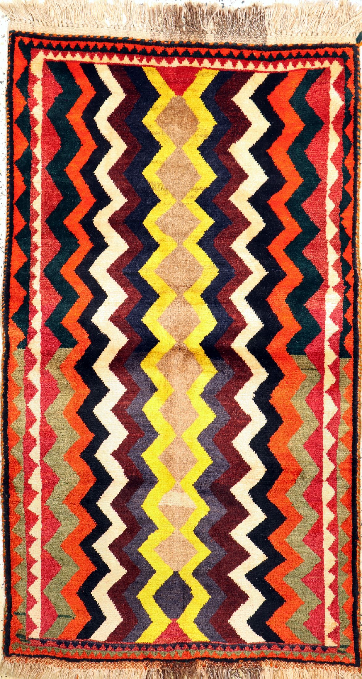 Gabbeh alt, Persien, ca. 60 Jahre, Wolle auf Wolle, ca. 170 x 100 cm, EHZ: 2