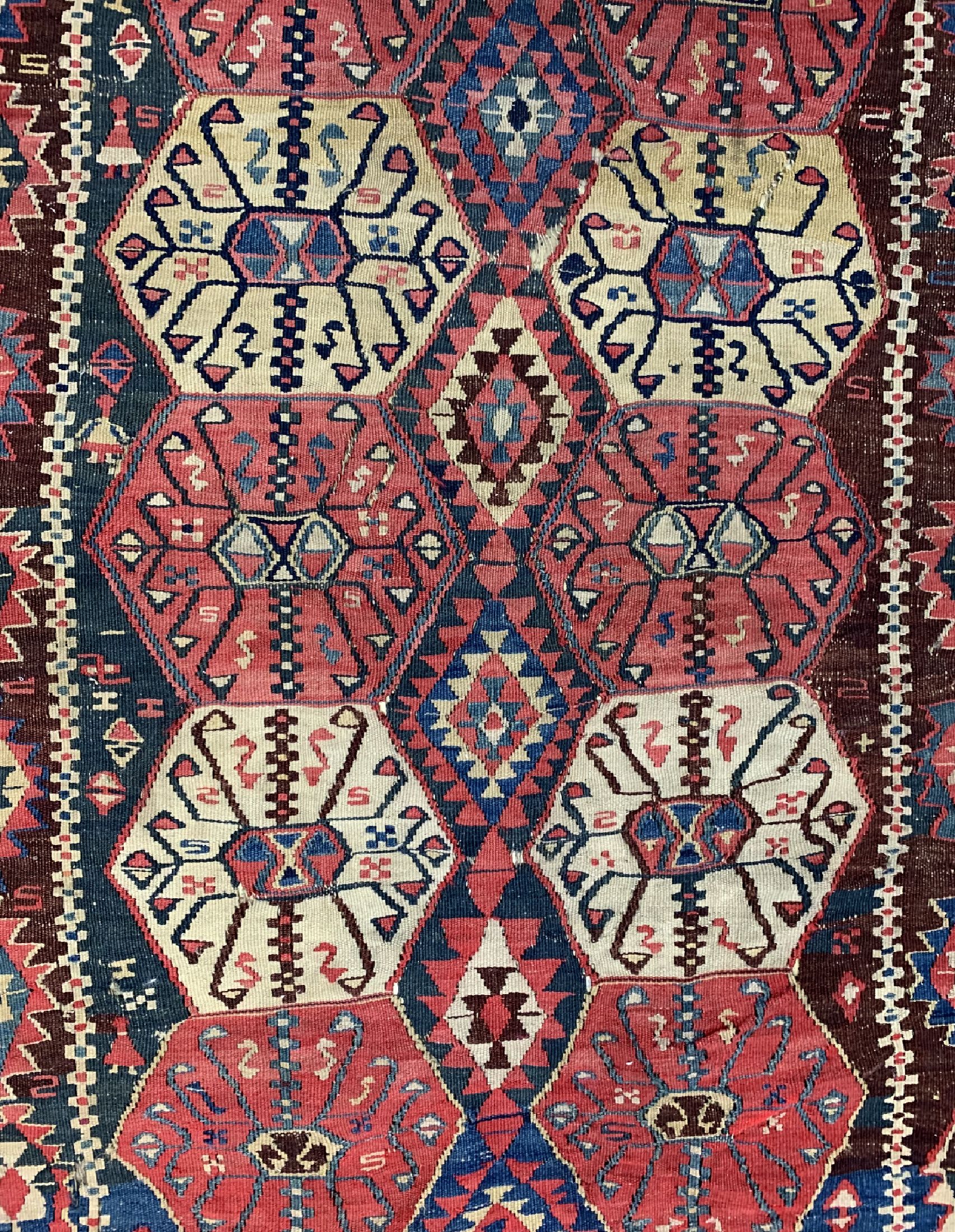 Detail c: Antiker Konya Kelim, Türkei, 19.Jhd, Wolle auf Wolle, ca. 260 x 120 cm, EHZ: 3-4