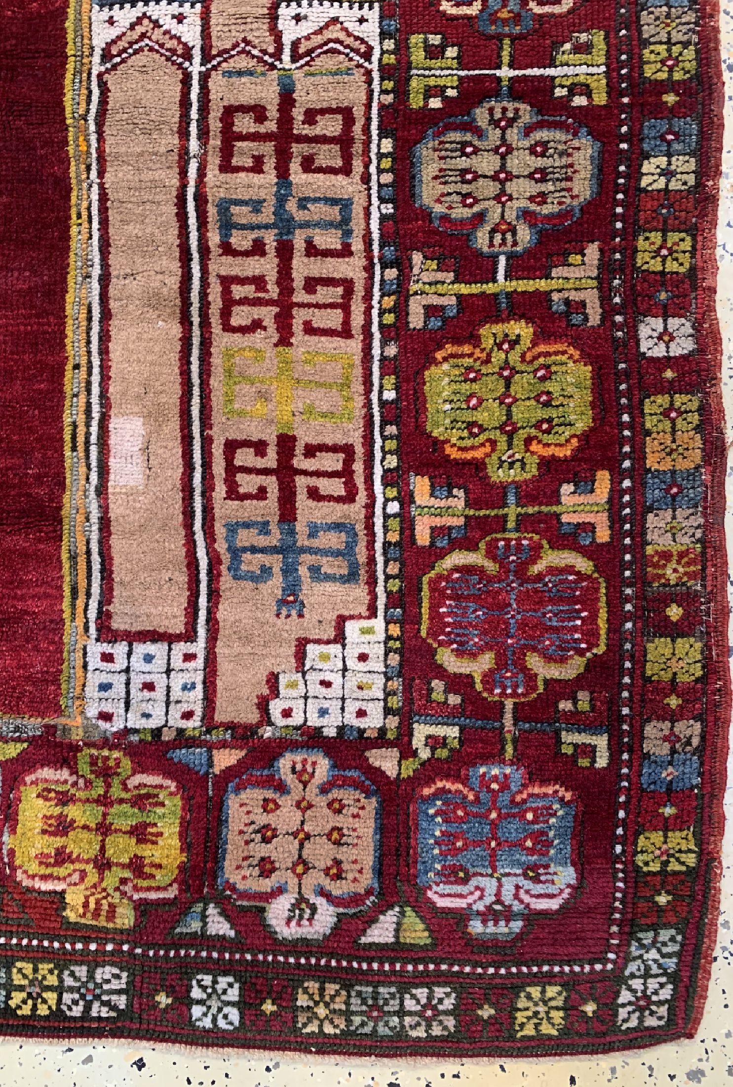 Detail a: Antiker Anatol, Türkei, um 1900, Wolle auf Wolle, ca. 155 x 120 cm, EHZ: 4