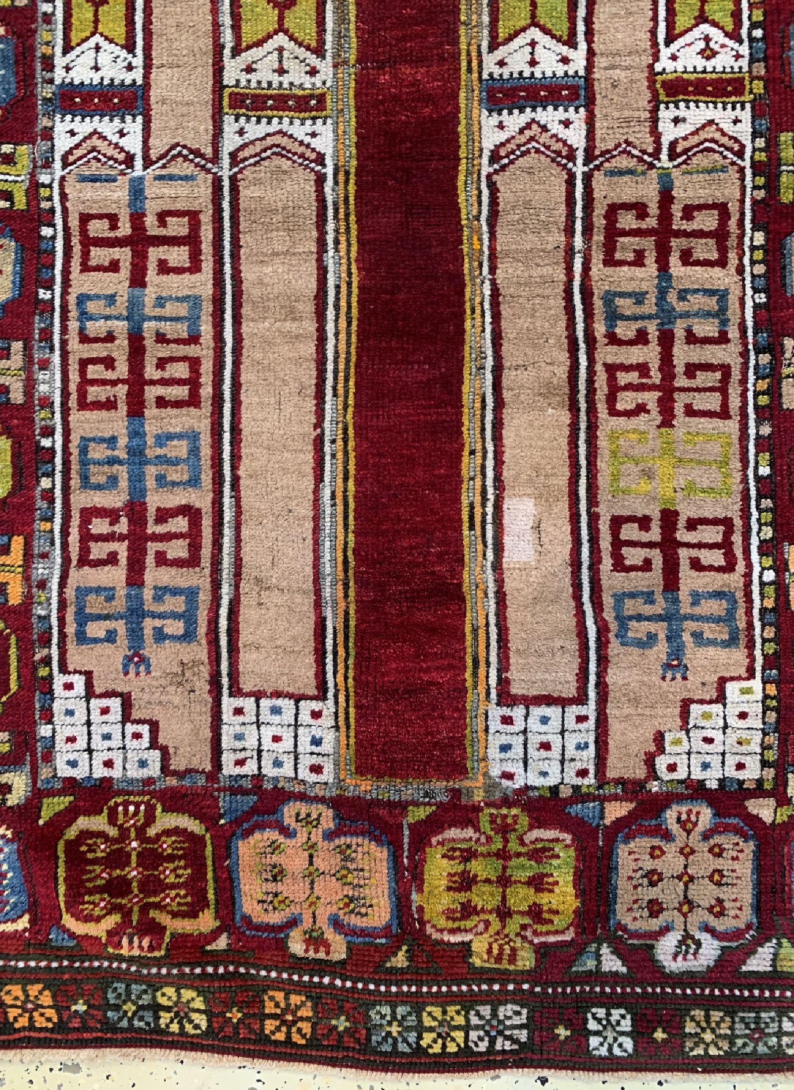 Detail b: Antiker Anatol, Türkei, um 1900, Wolle auf Wolle, ca. 155 x 120 cm, EHZ: 4