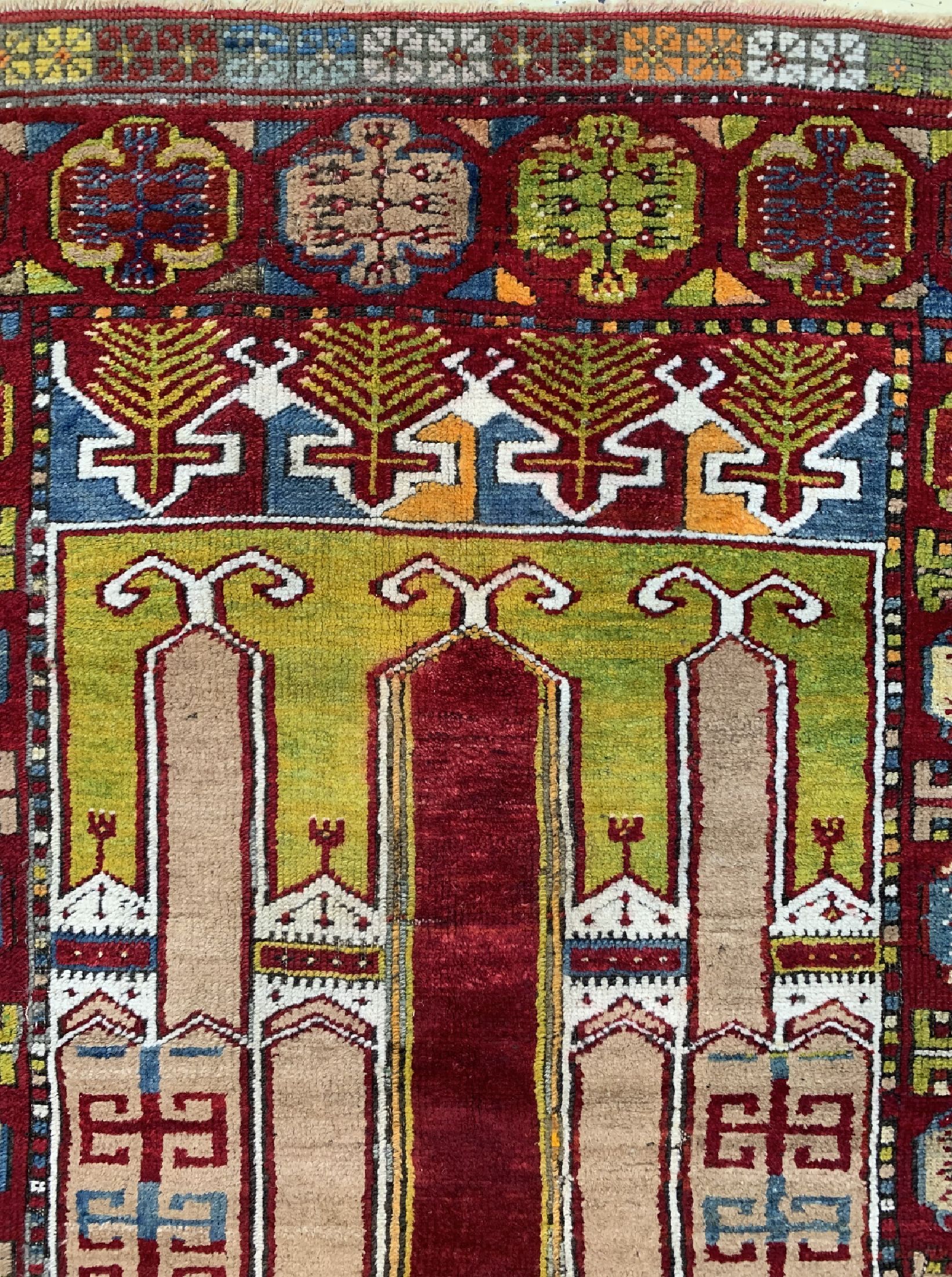 Detail c: Antiker Anatol, Türkei, um 1900, Wolle auf Wolle, ca. 155 x 120 cm, EHZ: 4