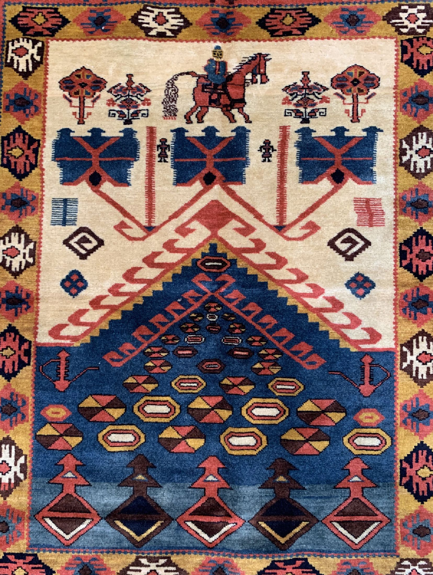 Detail b: Milas fein, Türkei, ca. 50 Jahre, Wolle aufWolle, ca. 150 x 130 cm, EHZ: 2