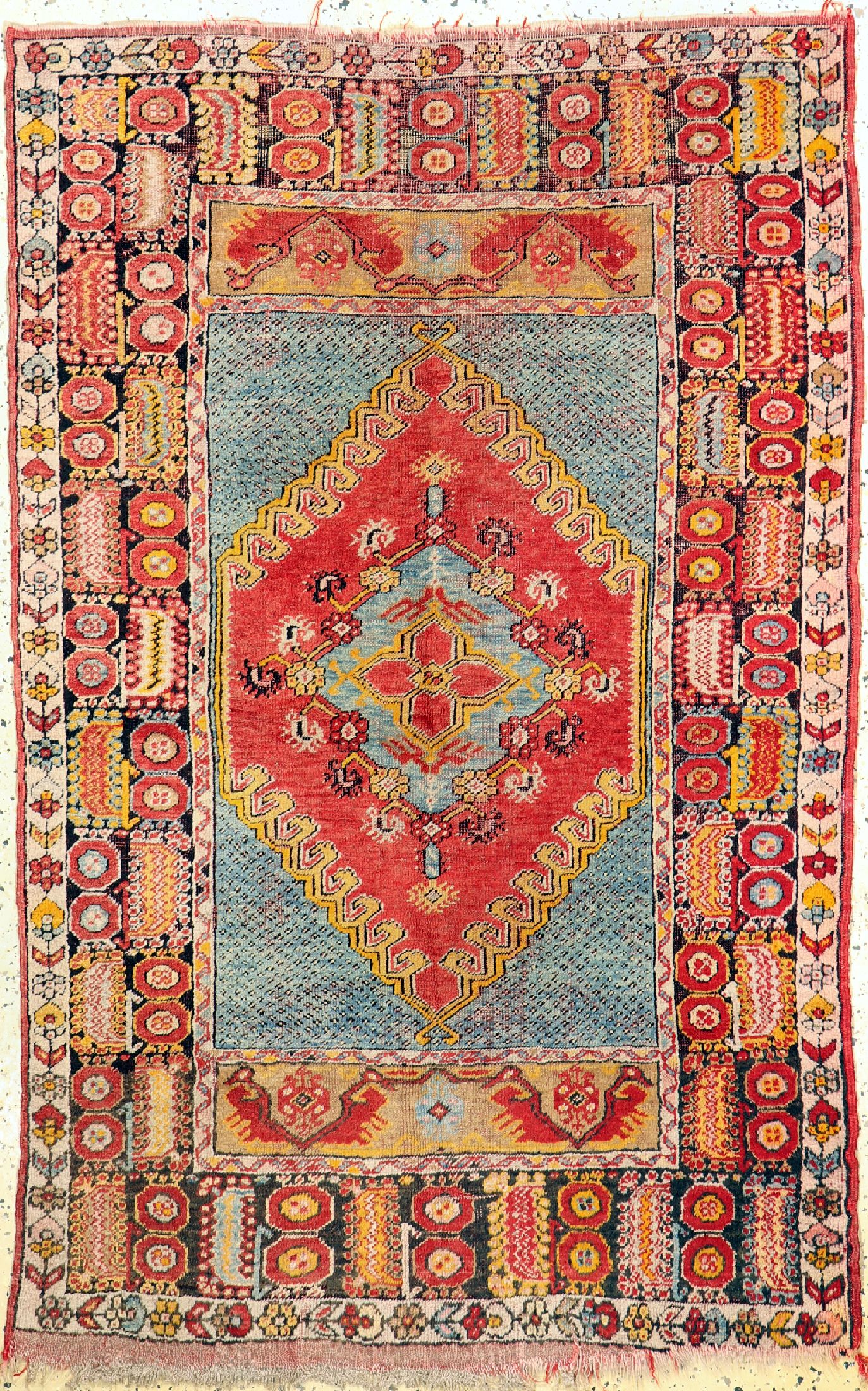 Antiker Melas, Türkei, um 1900, Wolle auf Wolle, ca. 163 x 103 cm, EHZ: 3